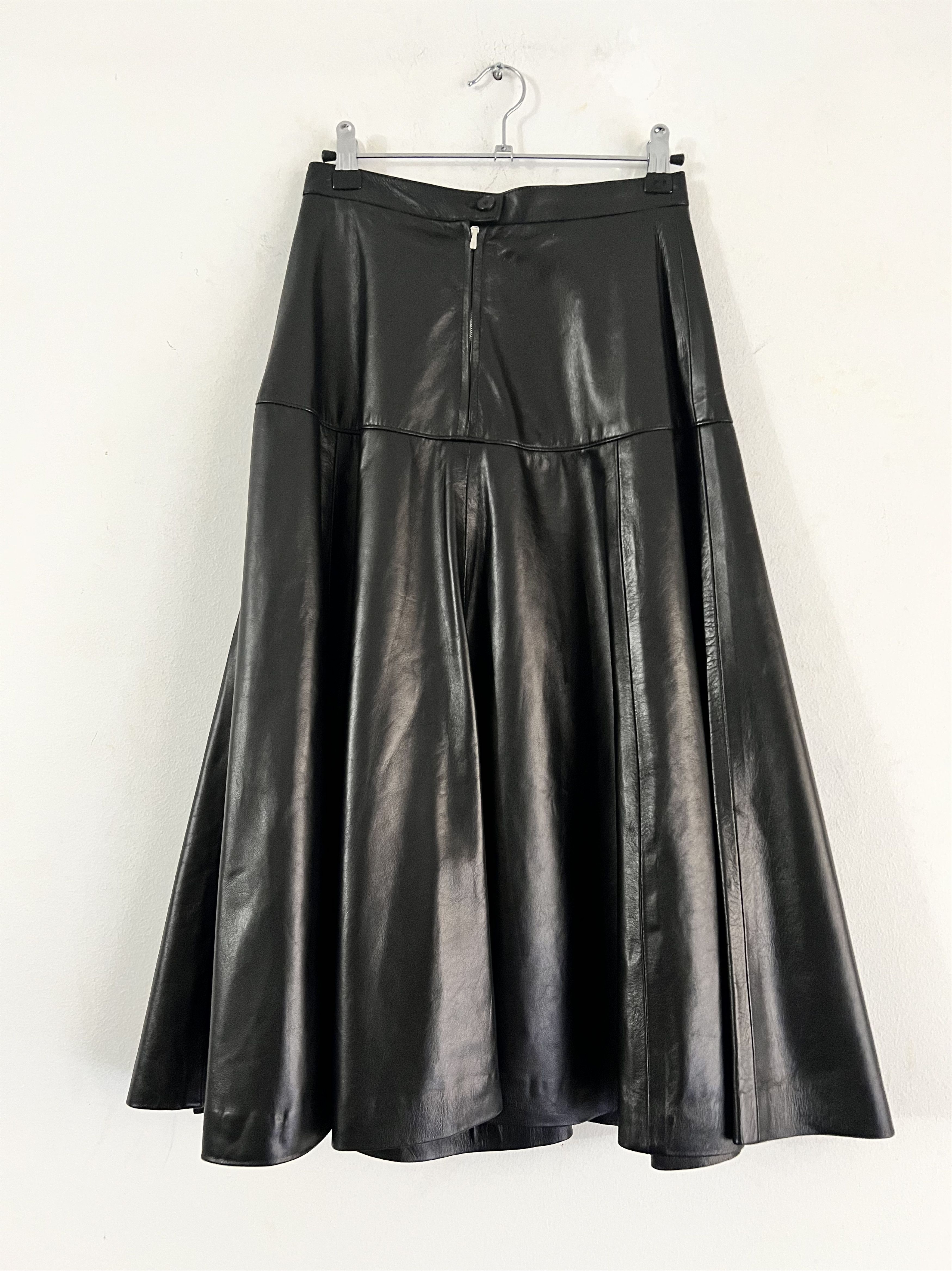 Enfants Riches Deprimes Runway SS/'22 Lamb Leather Flared Skirt Size 26" / US 2 / IT 38 - 3 Thumbnail