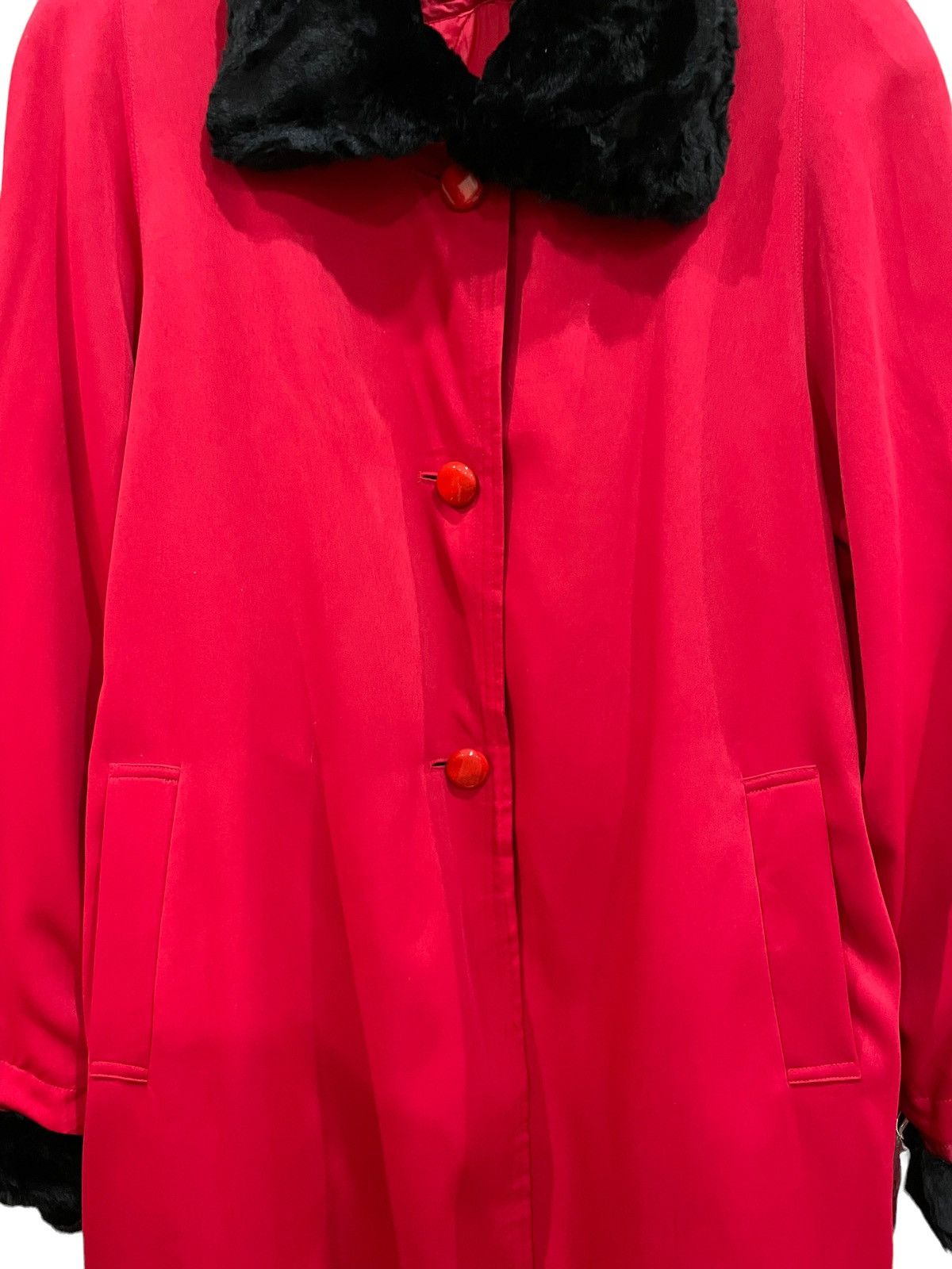 Beauty Beast × Japanese Brand La Valliere Red Fur Collar Button Coat Jacket Size M / US 6-8 / IT 42-44 - 5 Thumbnail