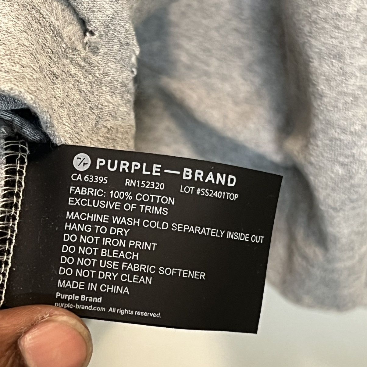 Purple Brand Purple Brand Distressed Logo Long sleeve Grey Size US XL / EU 56 / 4 - 8 Thumbnail