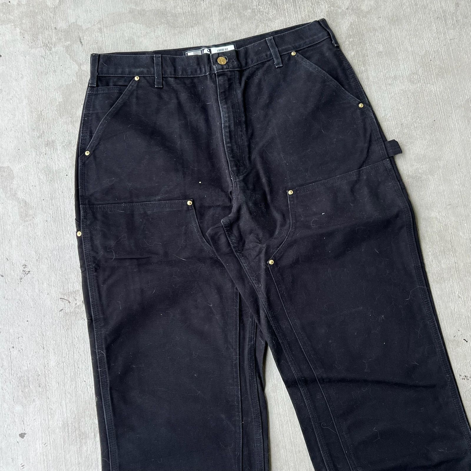 Carhartt × Vintage Carhartt black double knee work wear carpenter pants Size US 35 - 2 Thumbnail