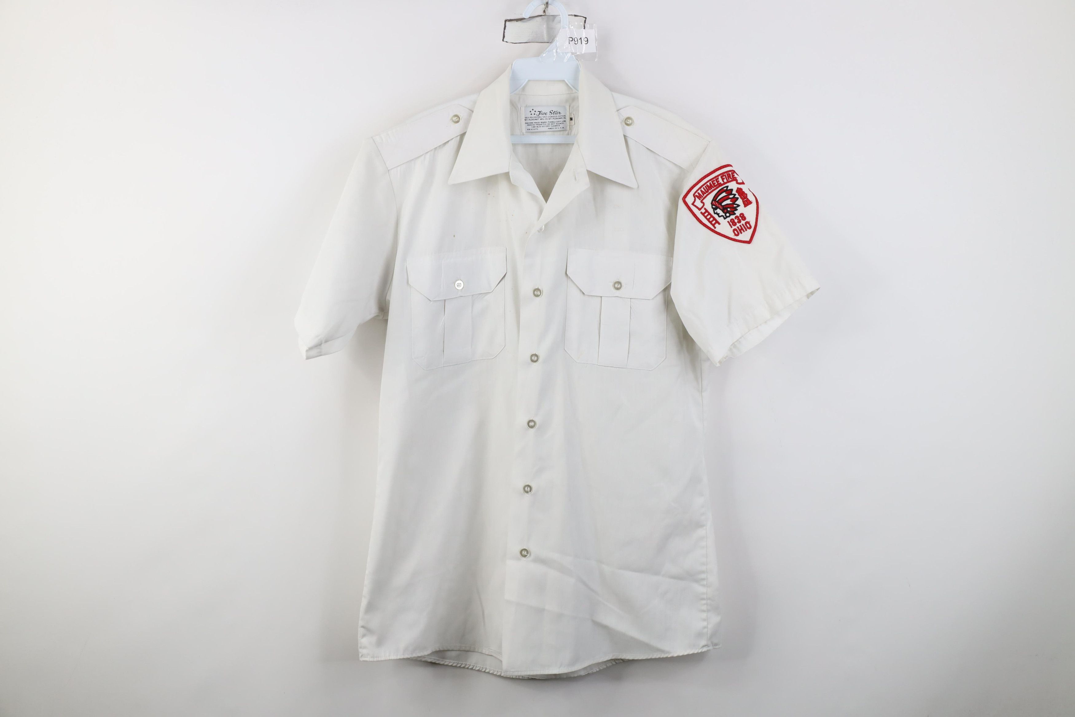 Vintage Vintage 70s Maumee Fire Department Button Shirt White USA Size US M / EU 48-50 / 2 - 1 Thumbnail