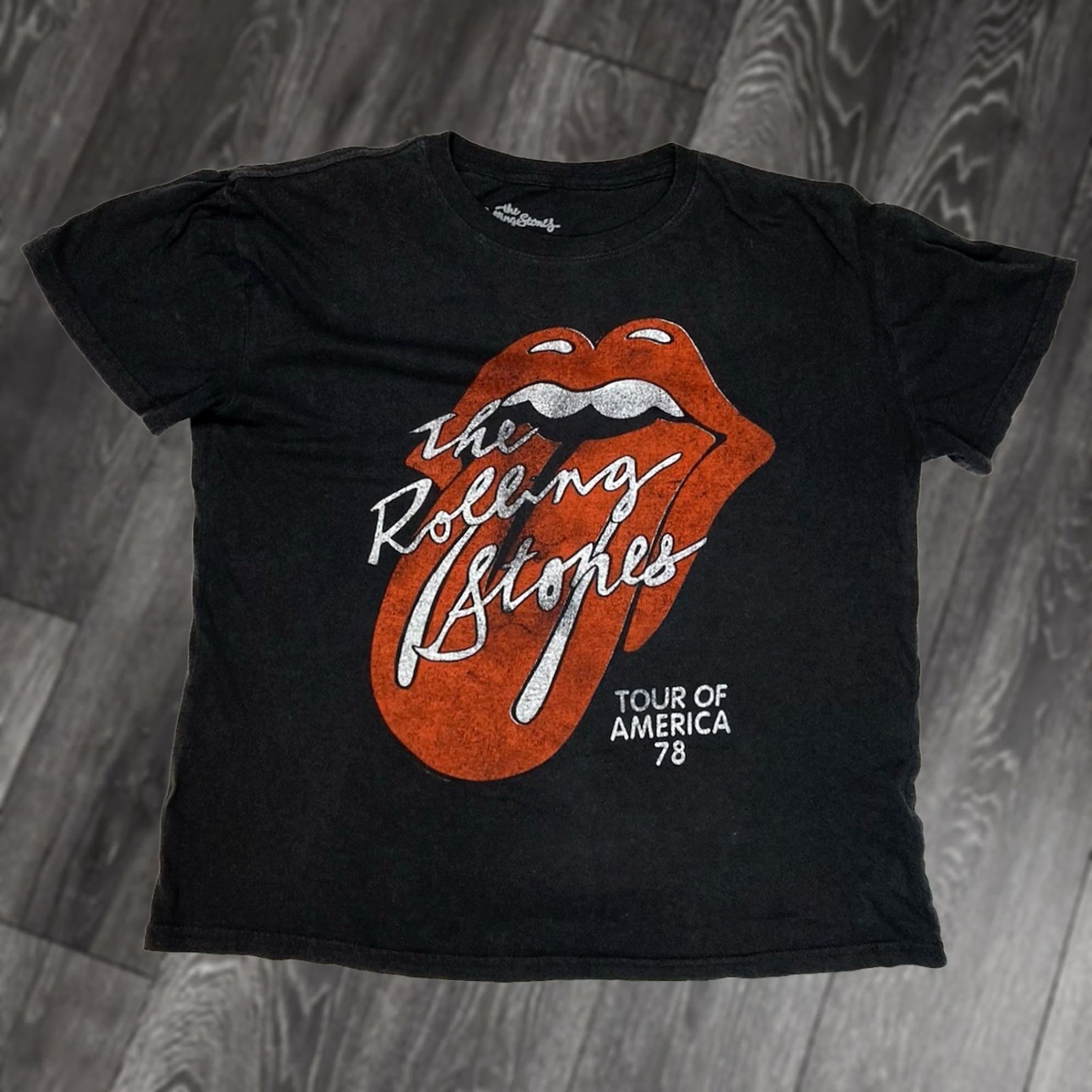 Vintage VINTAGE The Rolling Stones Tour Of America 78 Graphic T-shirt Women Medium Black Music Size M / US 6-8 / IT 42-44 - 1 Thumbnail