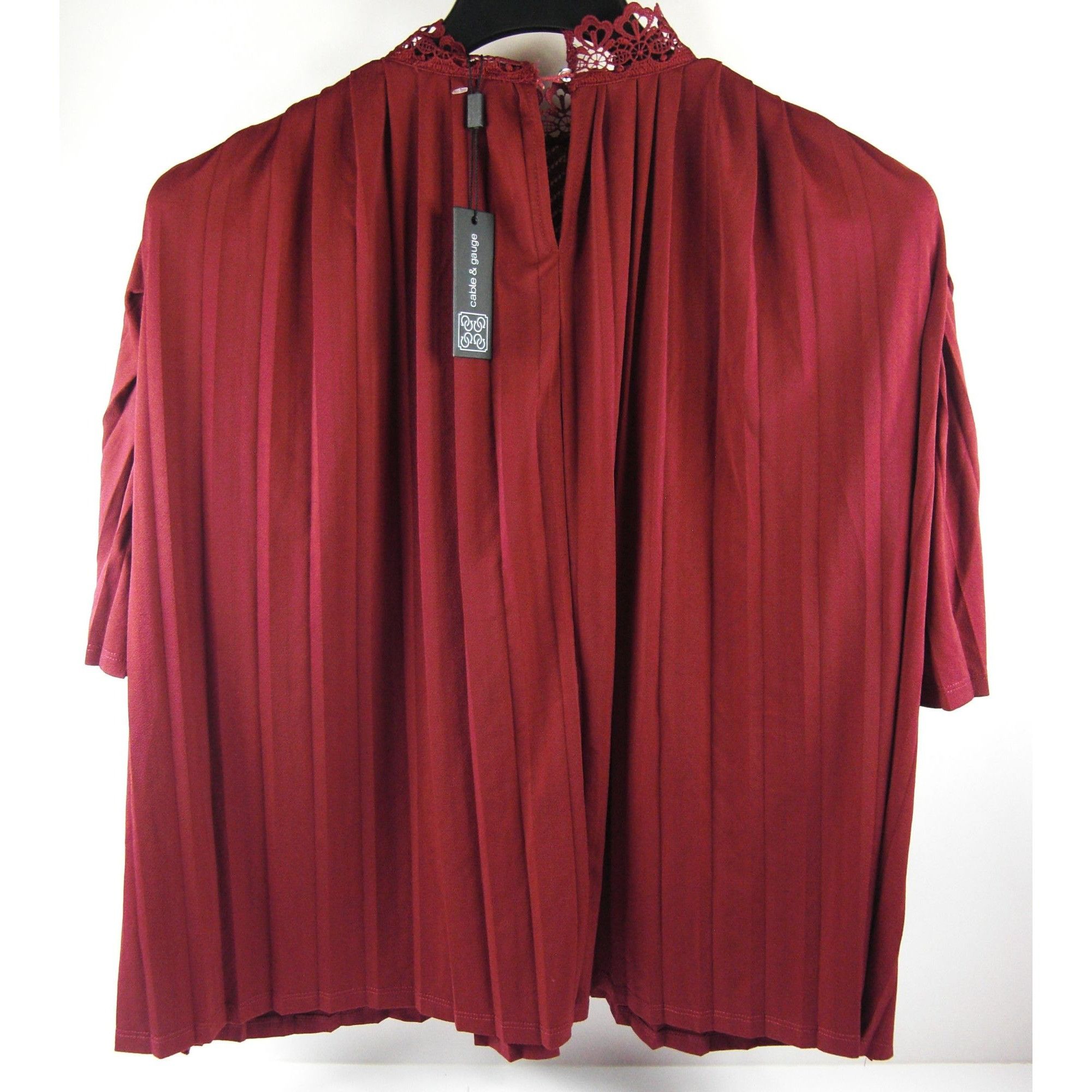Other Top Dressy Women's Size (L) Casual Pleated Business Work Bl Size L / US 10 / IT 46 - 3 Thumbnail