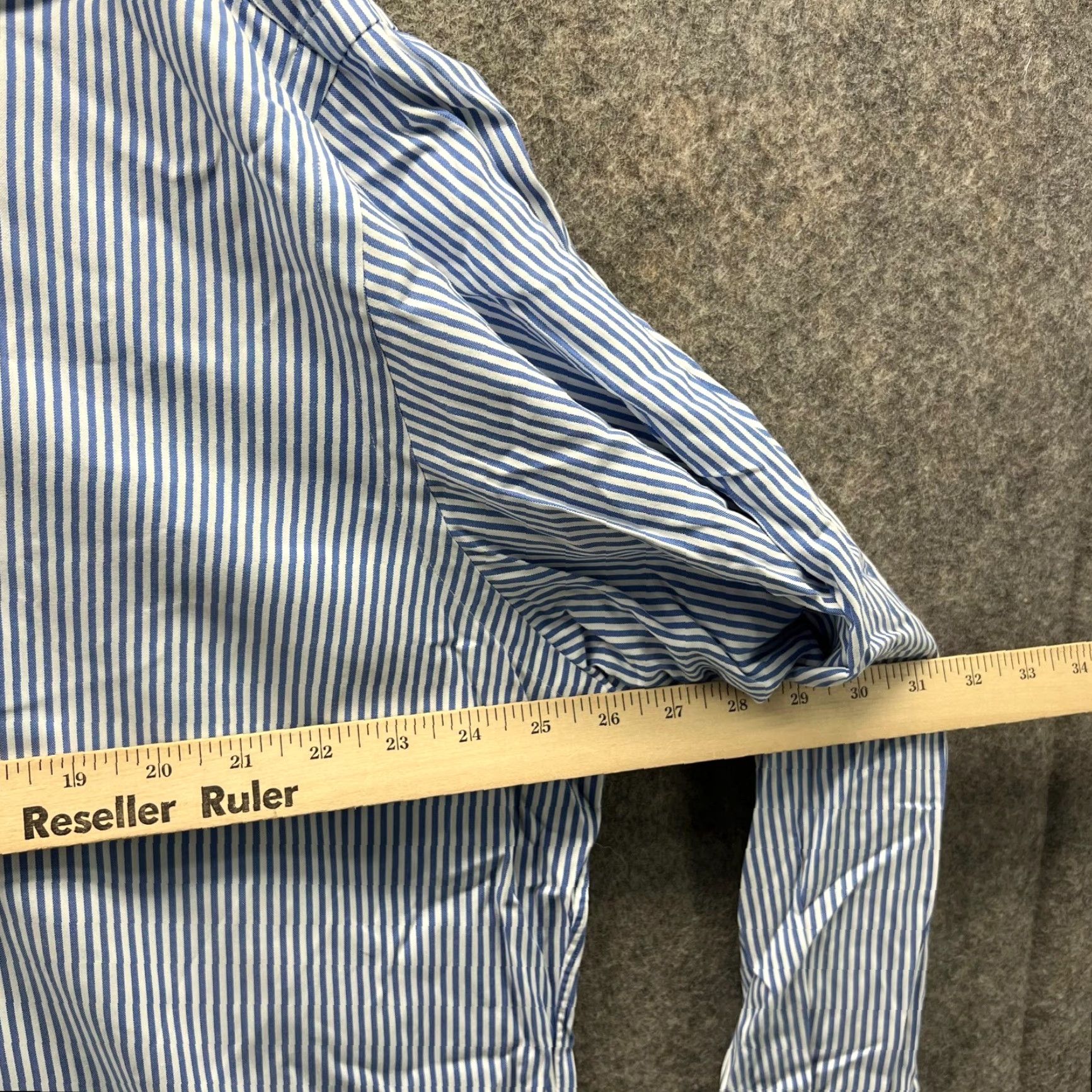 Ralph Lauren VINTAGE Ralph Lauren Shirt Mens 16.5 34 Blue Striped Button Up Pinpoint Oxford Size US XL / EU 56 / 4 - 4 Thumbnail