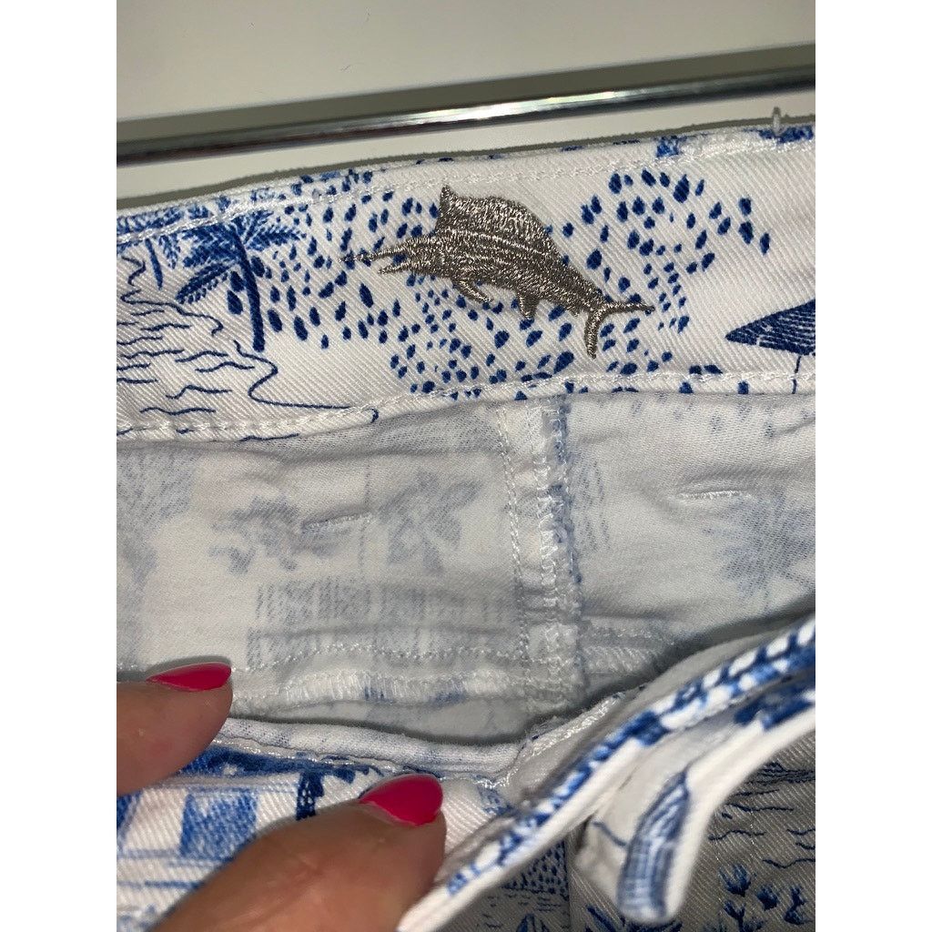 Tommy Bahama Tommy Bahama Women's Beach Hut Print Cropped Jeans 31x24 Size 31" - 2 Thumbnail