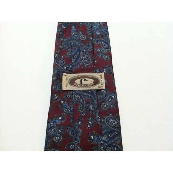 Bert Pulitzer BERT PULITZER MENS MAROON 100%SILK TIE WIDTH: 3 1/2" Size ONE SIZE - 3 Thumbnail