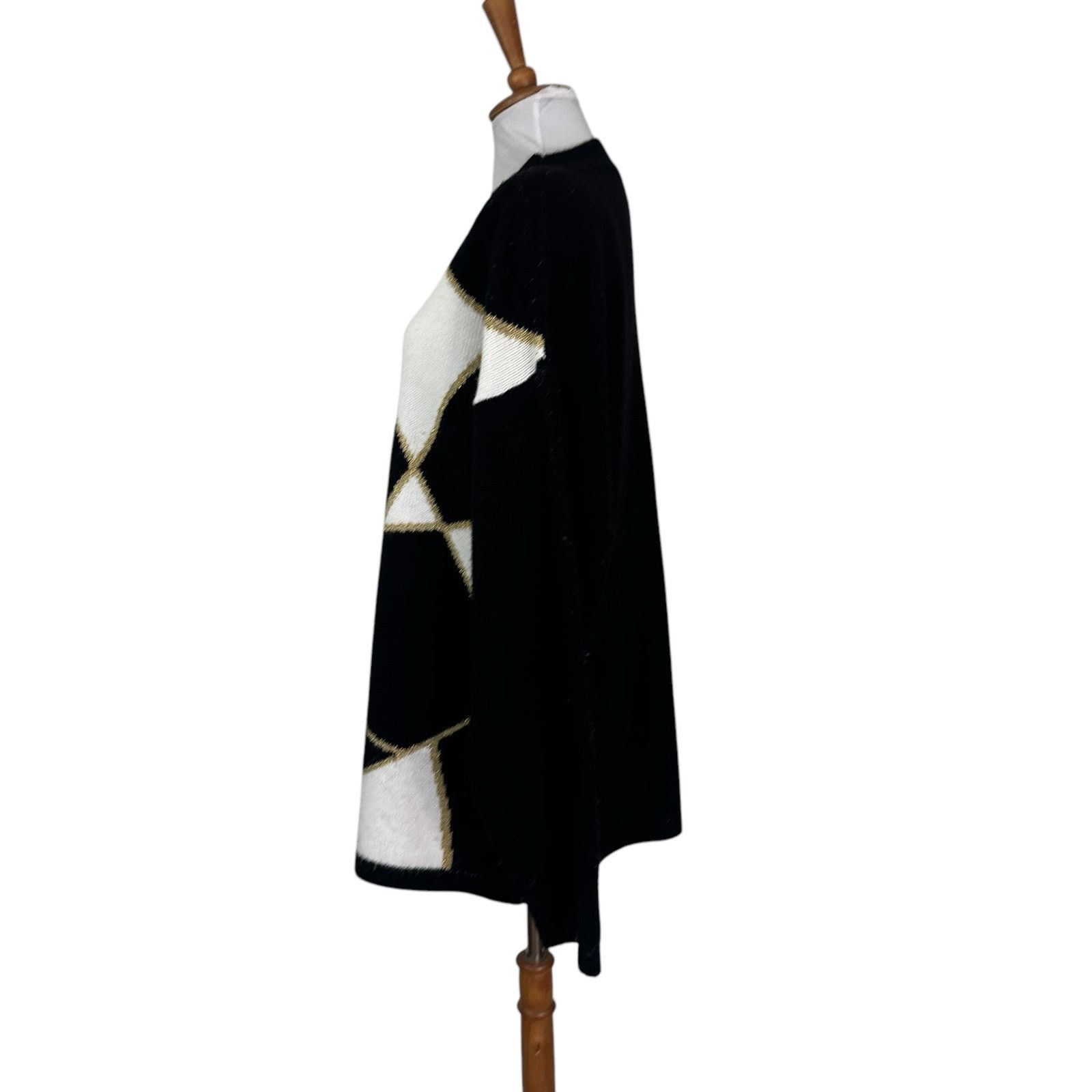 Vintage Vintage 1980s Black White Gold Geometric Sweater 18 XL Size US XL / EU 56 / 4 - 4 Thumbnail