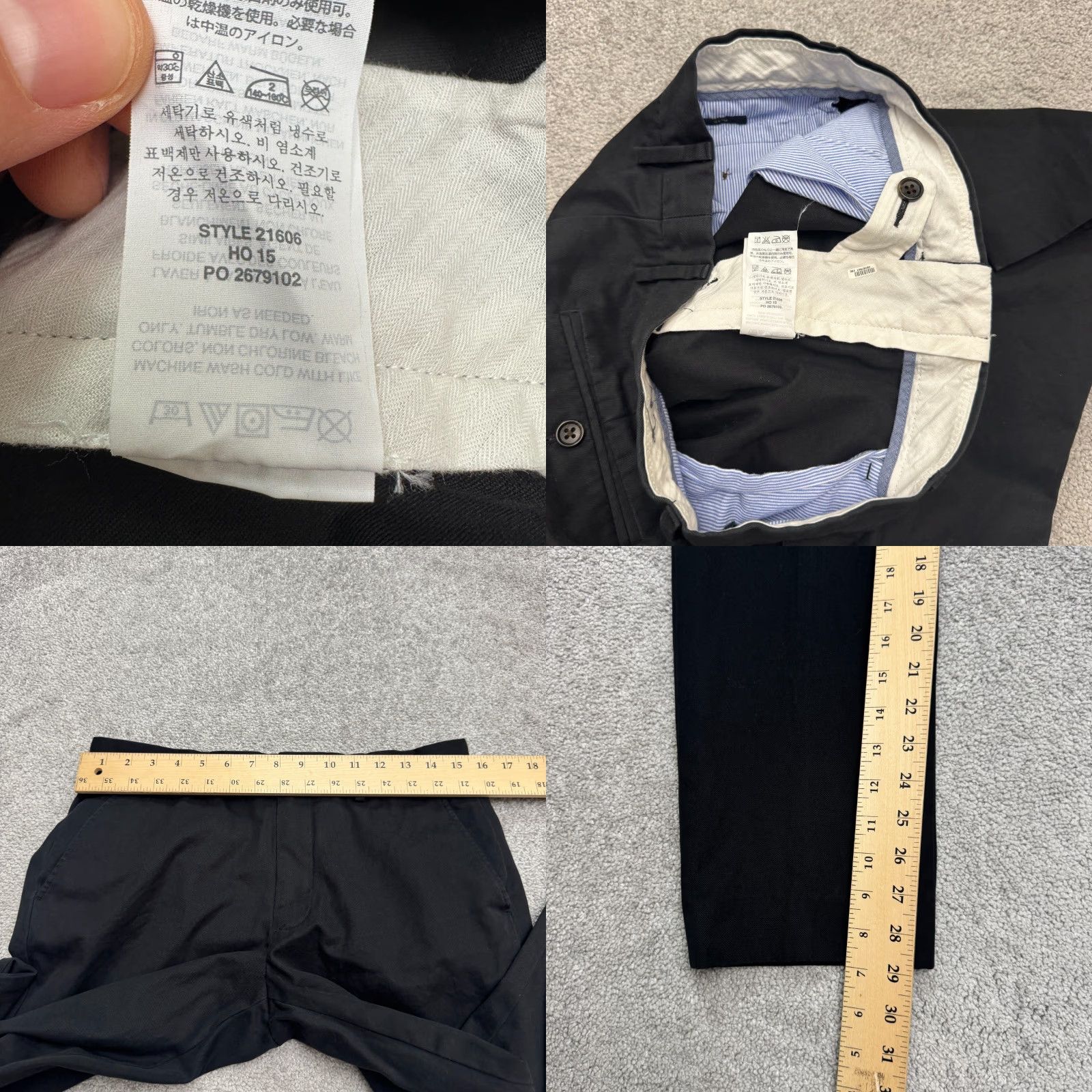 J.Crew J.Crew bowery Slim Chino Pants Mens 30x32 Black Straight Leg Cotton Flat Front Size US 30 / EU 46 - 9 Thumbnail