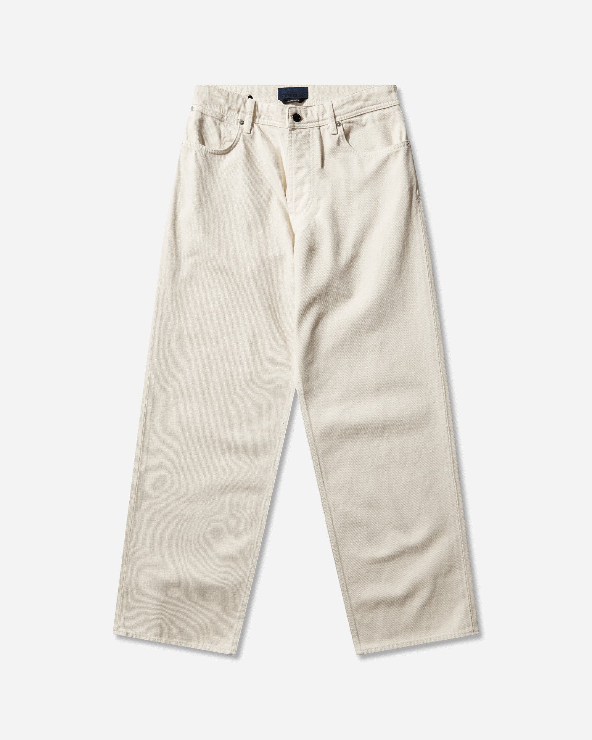 Stone Island Men's Light Bull Denim-Tc Loose Fit Jeans Ivory in White, Men's (Size 36)