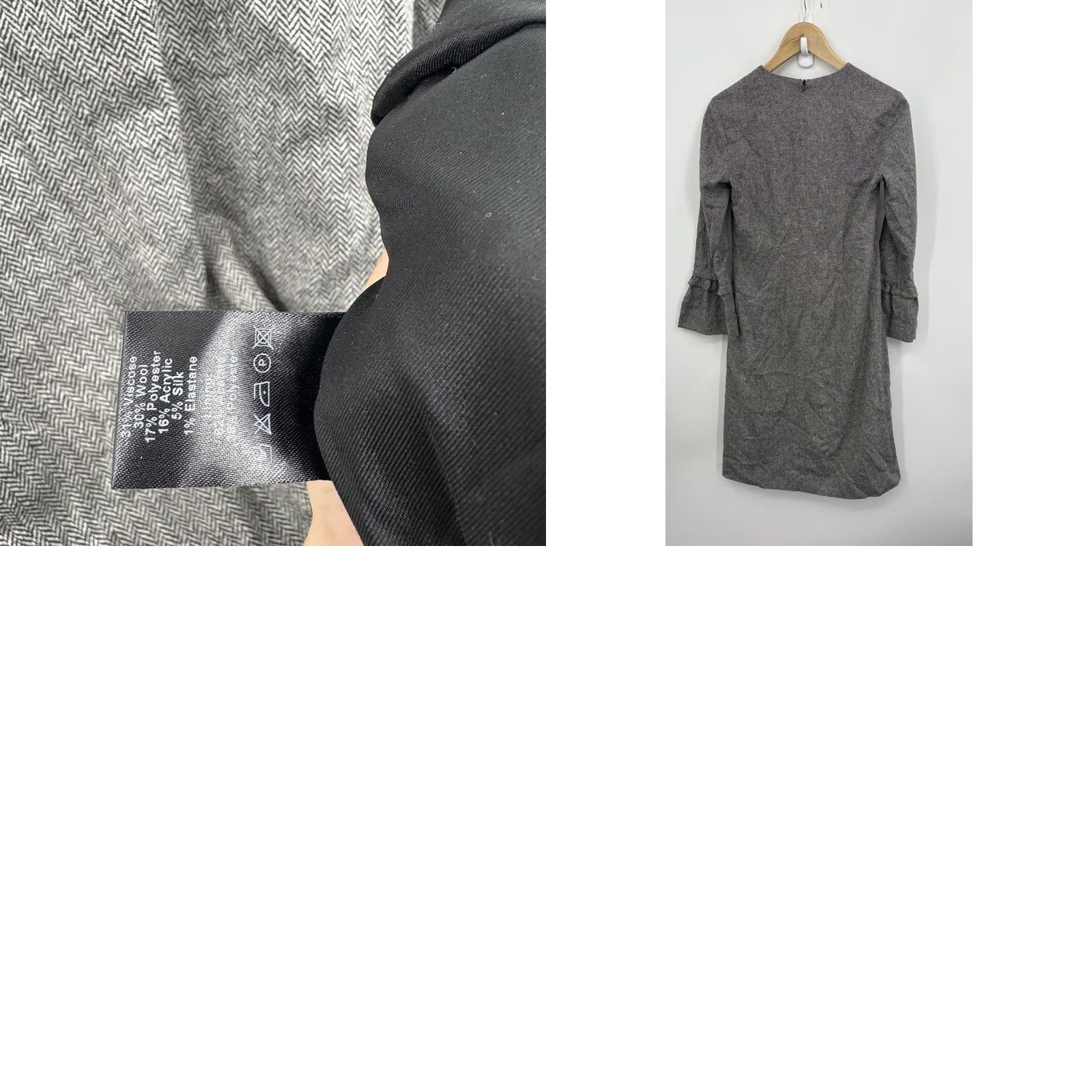 Vintage The Fold Dress Womens 8 Knit Wool Silk Flare Sleeve Office Chic Career Classic Pencil Dress Mens? Size M / US 6-8 / IT 42-44 - 8 Thumbnail
