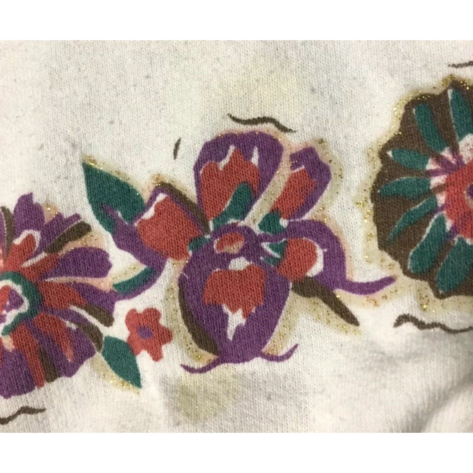 Vintage VINTAGE 90s Flowers Sweatshirt L White Womens Rachie Pullover Outdoor Hiking Grunge Vaporwave Art USA 80s 90s Floral Size L / US 10 / IT 46 - 4 Thumbnail