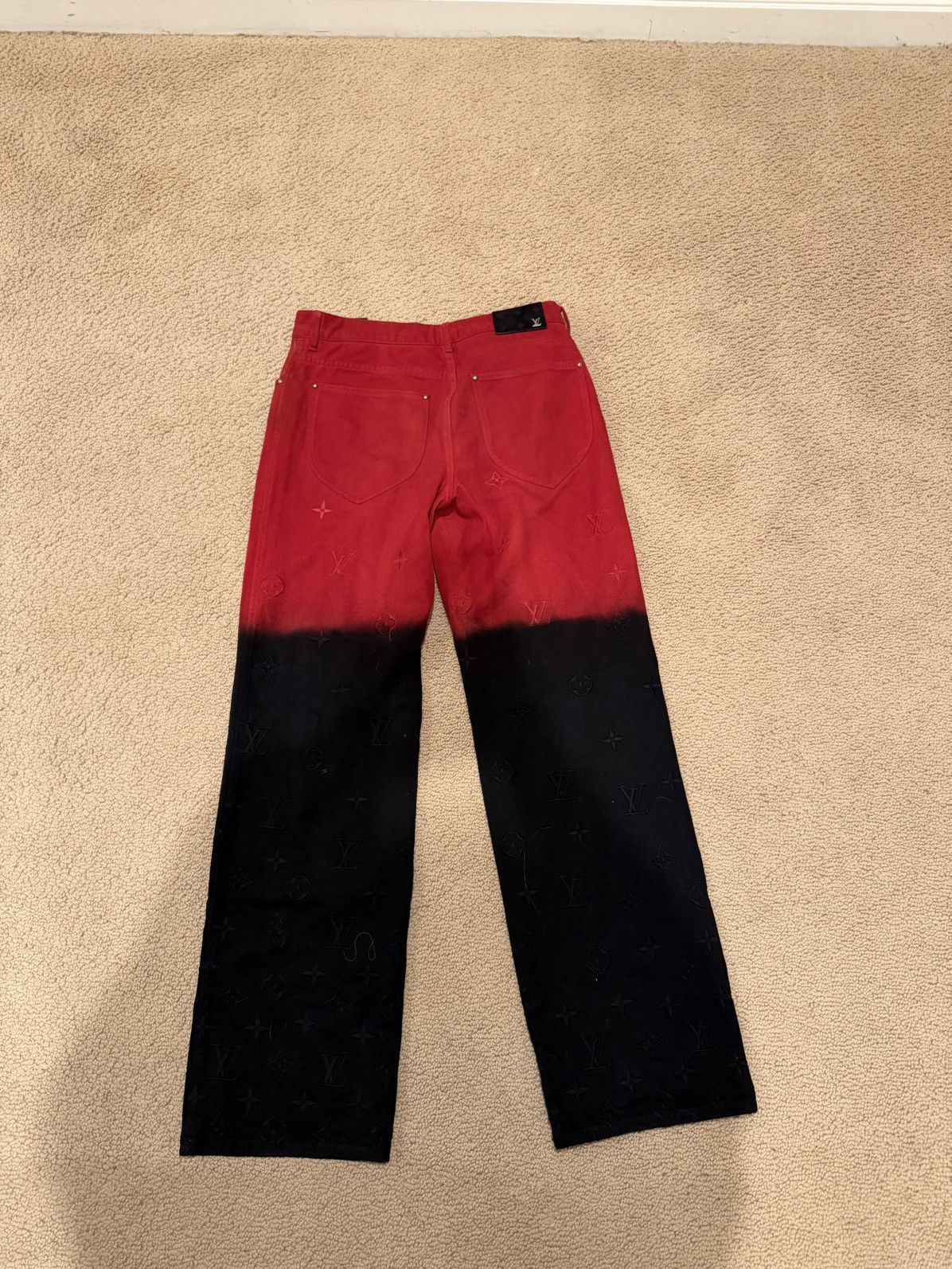 Louis Vuitton Louis Vuitton Red and Black Carpenter Pants Size US 32 / EU 48 - 3 Thumbnail