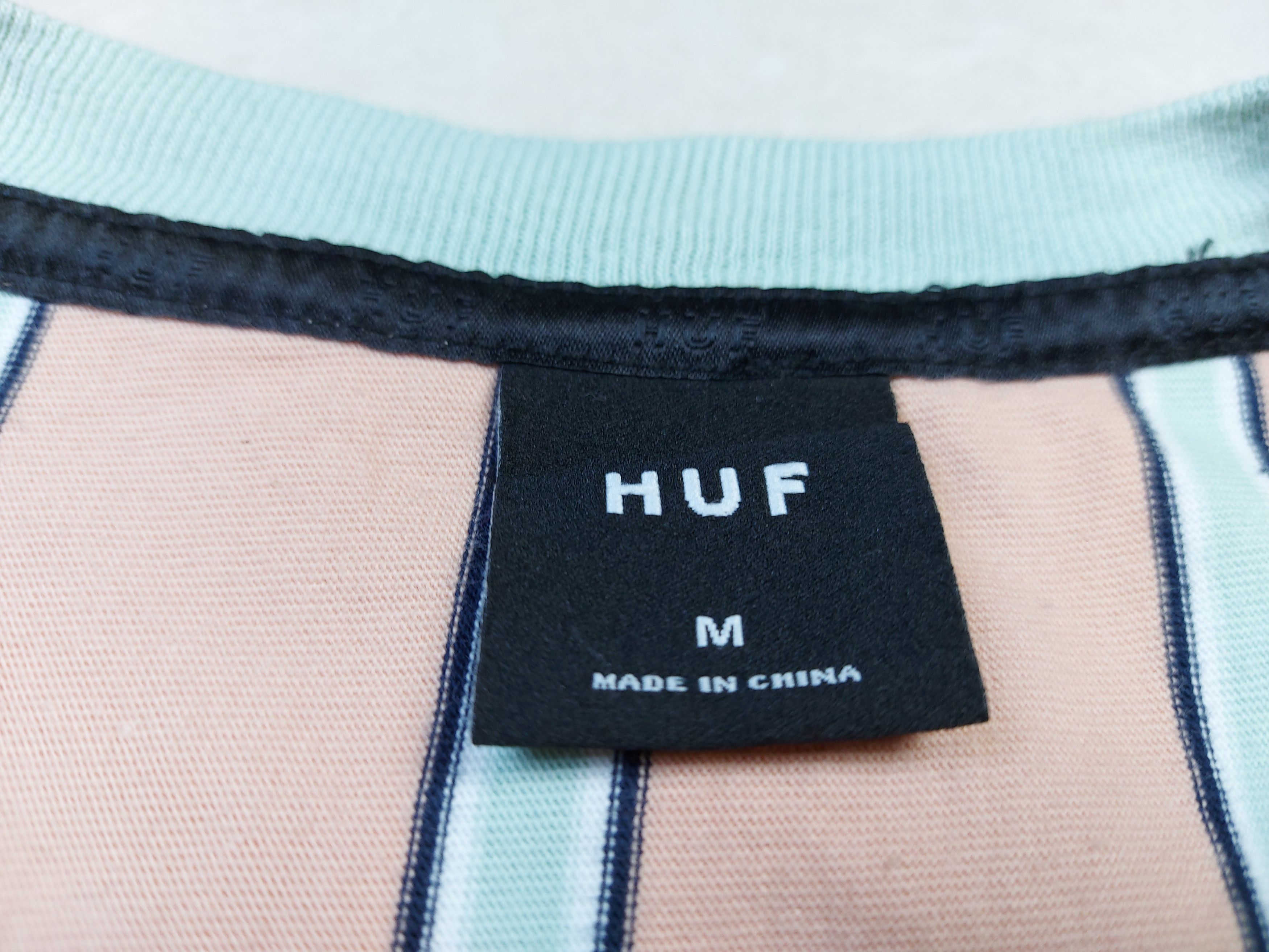 Huf HUF Jerome Yarn Dye Stripe Knit Top Coral Pink T-shirt Size US M / EU 48-50 / 2 - 5 Thumbnail