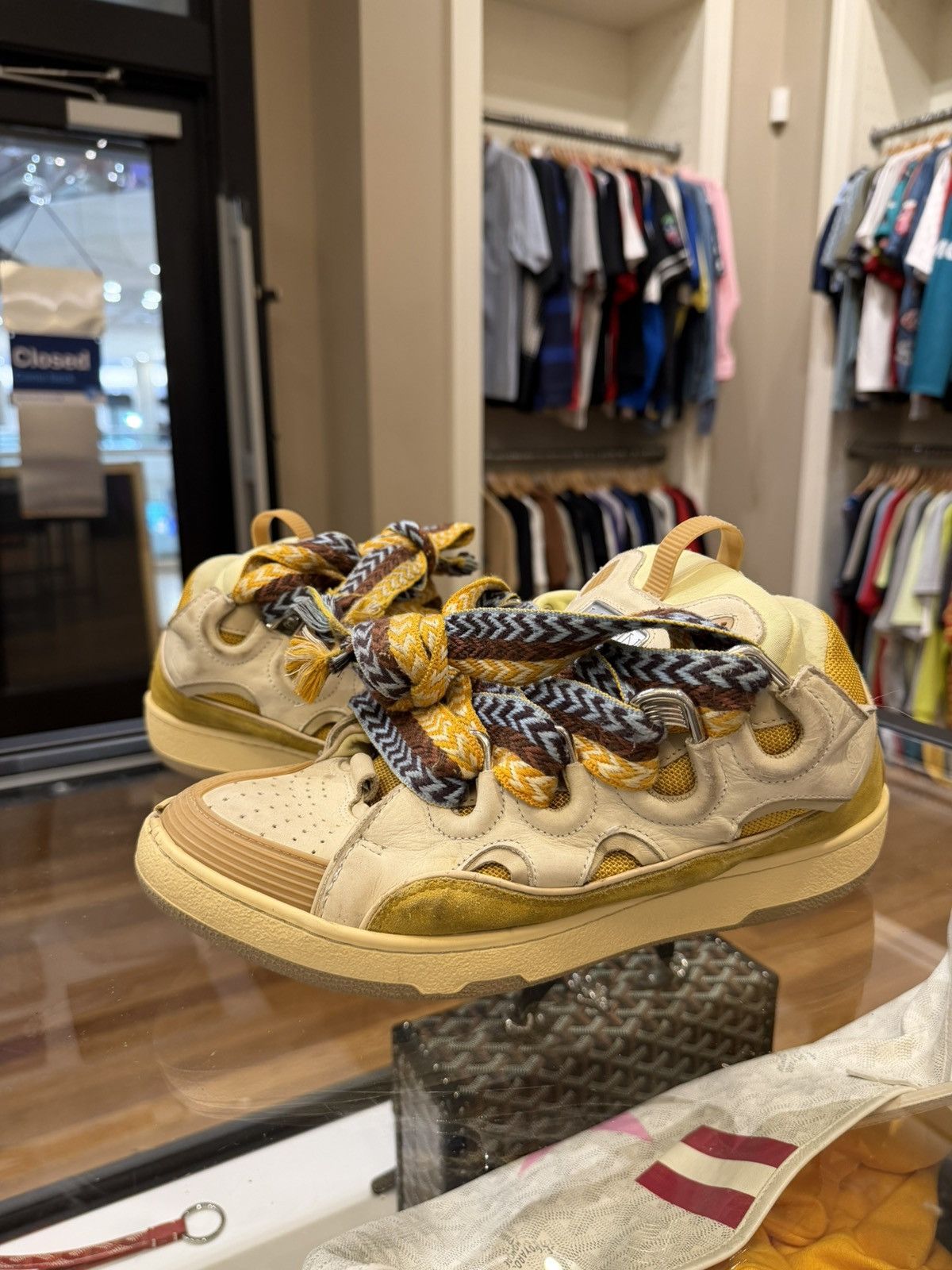 Lanvin Lanvin Oversized Curb Sneaker - Yellow white Size US 10 / EU 43 - 1 Thumbnail