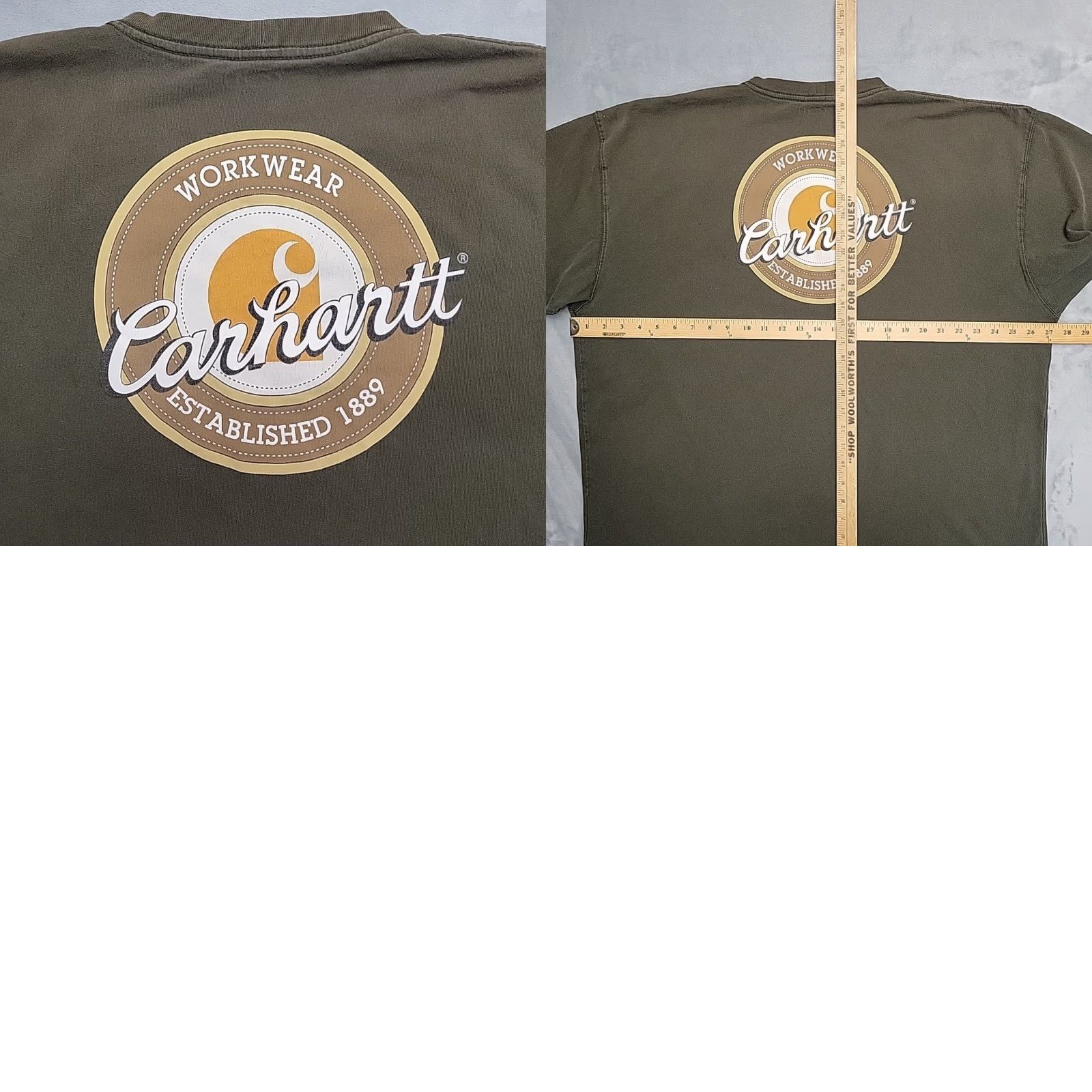 Carhartt VINTAGE Carhartt Shirt Mens XXL Olive Green Short Sleeve Work Pocket K209 Graphic TEE Size US XXL / EU 58 / 5 - 8 Thumbnail
