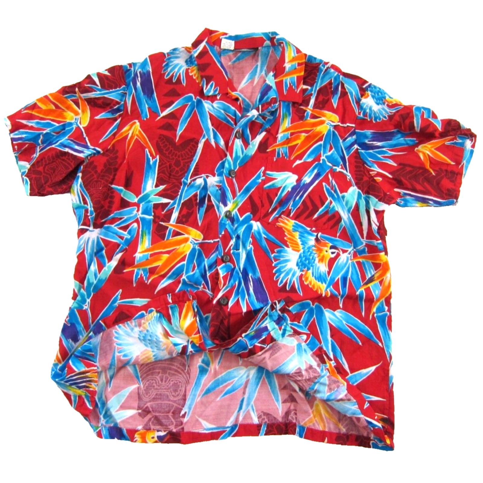 Vintage VINTAGE Kennington 100% Rayon Red Blue Yellow Floral Short Sleeve Hawaiian Shirt Large Size US L / EU 52-54 / 3 - 5 Thumbnail