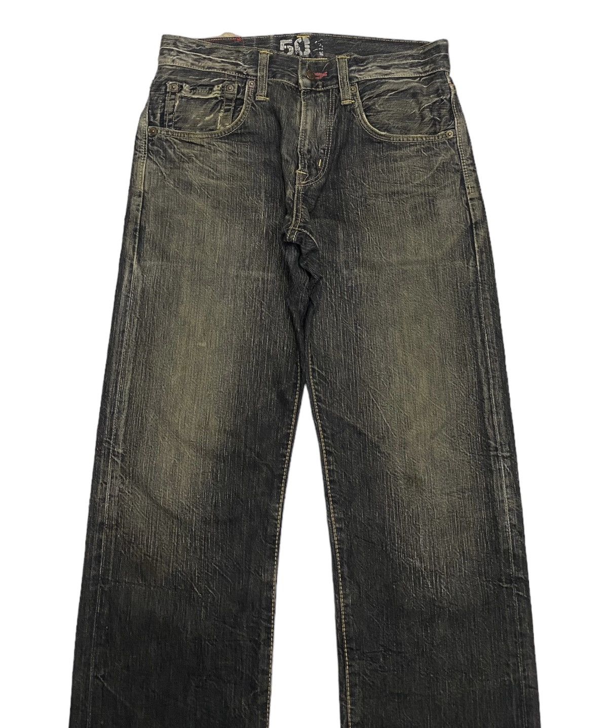 Japanese Brand RUSTY BAGGY EDWIN DISTRESSED DENIM UNDERCOVER STYLE DESIGN Size US 32 / EU 48 - 4 Thumbnail