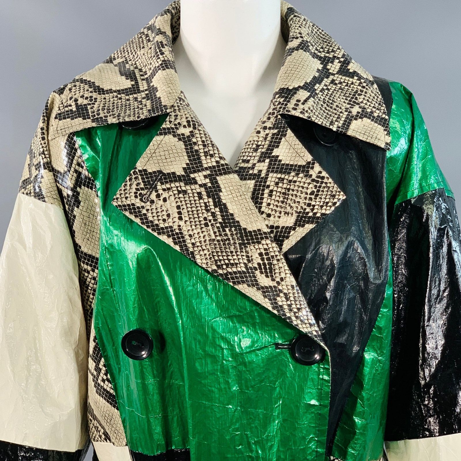 STAND STUDIO STAND STUDIO Eliora Trench Patchwork Double Breasted Coat Size XS / US 0-2 / IT 36-38 - 2 Thumbnail