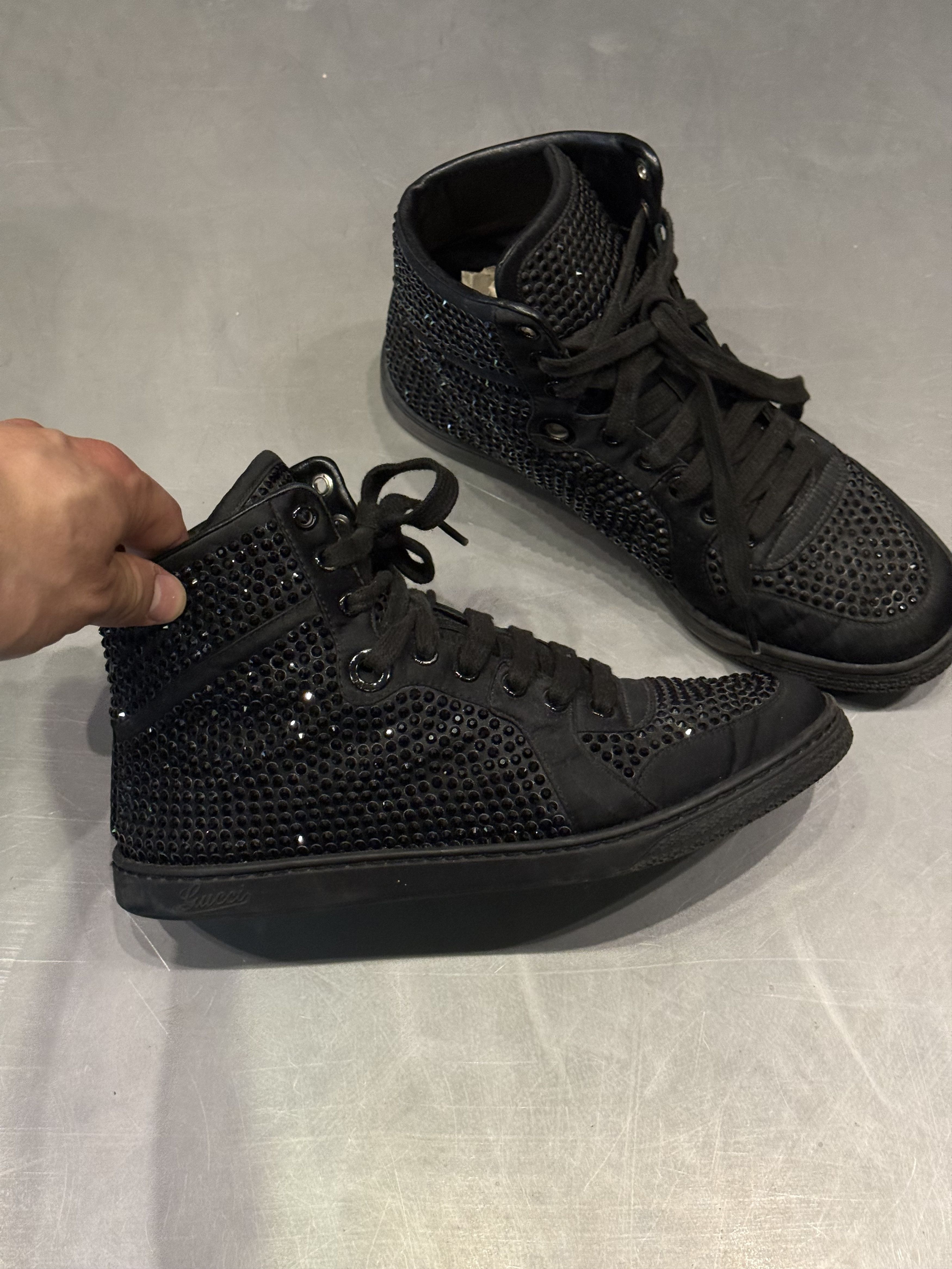 Gucci Y2K Gucci x Swarovski rhinestone studded hi top sneakers Size US 7.5 / IT 37.5 - 3 Thumbnail