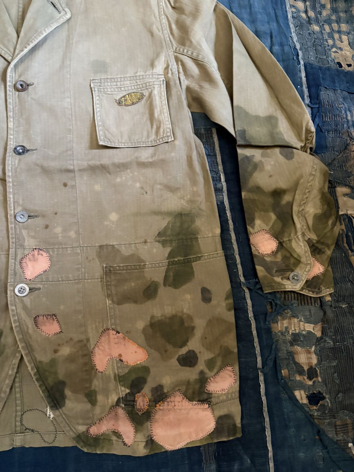 Kapital Kapital oiled cotton coverall camouflage patchwork Size US L / EU 52-54 / 3 - 4 Thumbnail