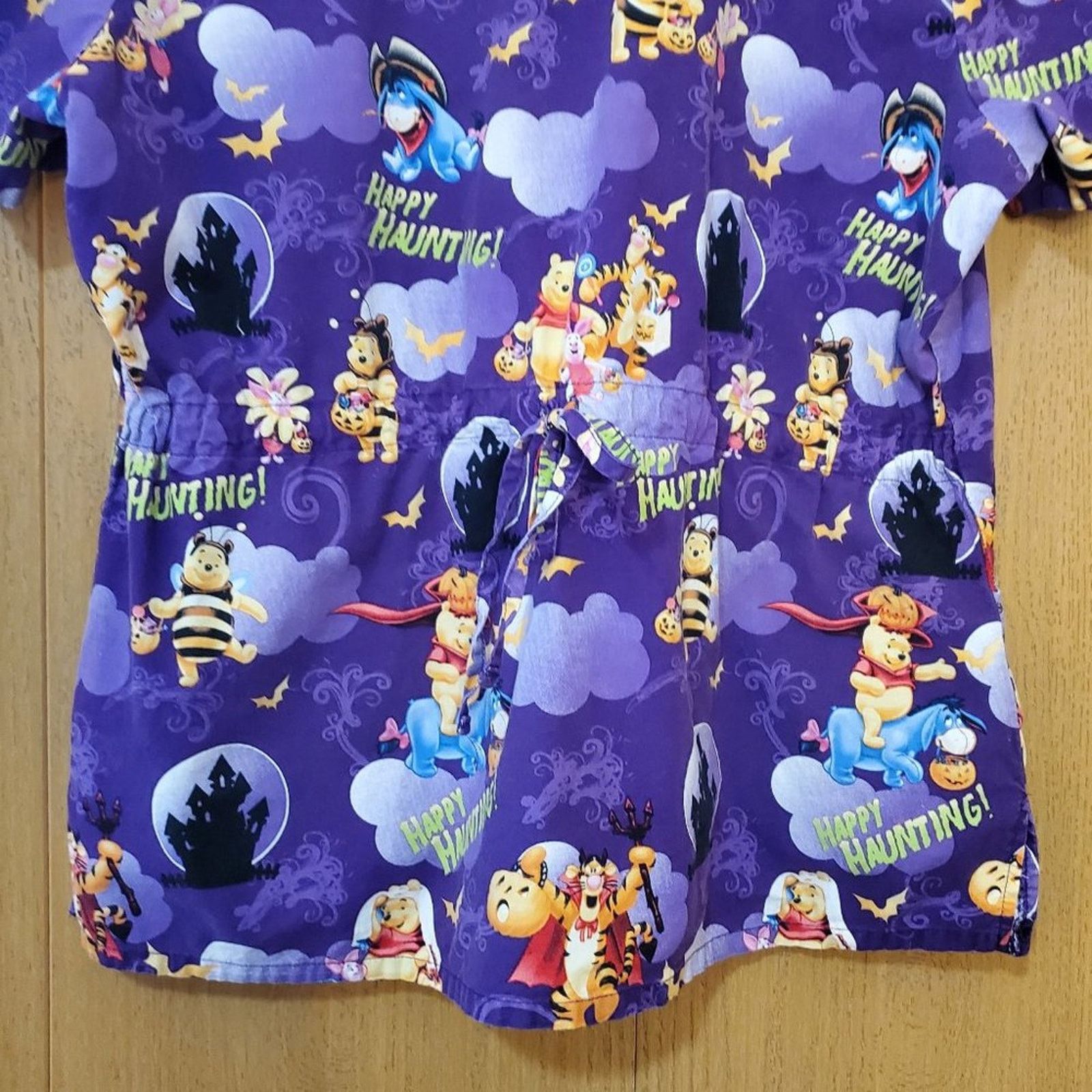 Disney Disney Winnie the Pooh Halloween Scrubs Top - Purple, V-Neck Size L / US 10 / IT 46 - 11 Thumbnail