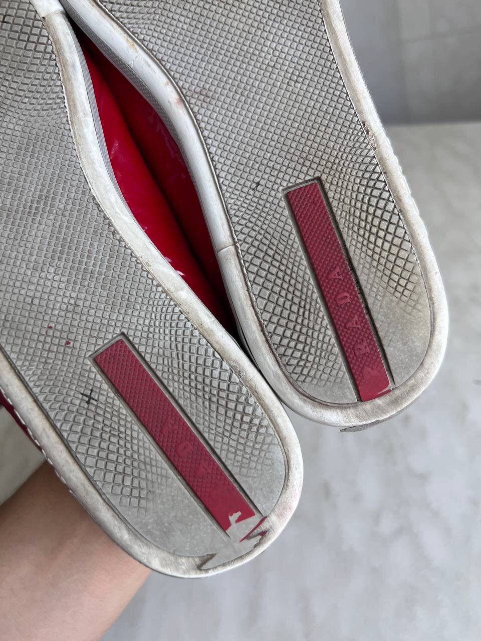 Prada Vintage Prada Sneakers 2000s Red Leather Y2K Luxury Size US 8 / IT 38 - 10 Thumbnail