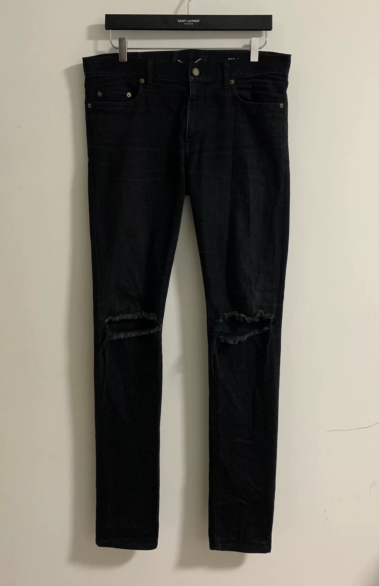 Saint Laurent Black Distressed Denim Jeans