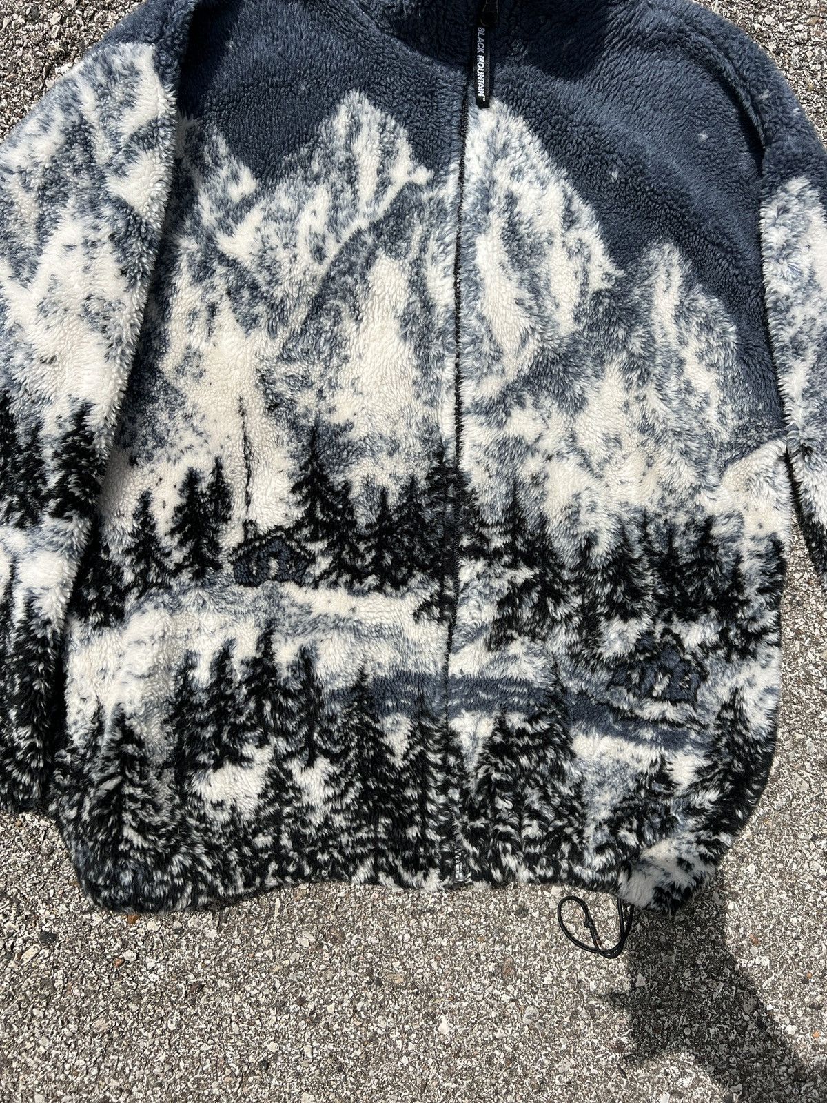 Vintage Mountain Print Fluffy Yarn Fleece Jacket Size US M / EU 48-50 / 2 - 2 Thumbnail