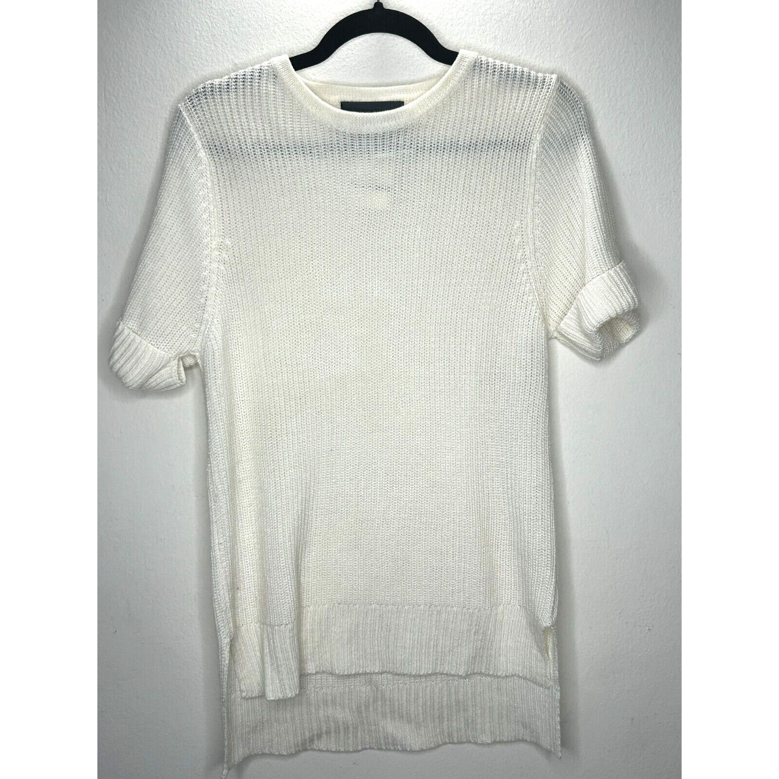 Other Lovemarks Ivory Knit Short Cuffed Sleeve High Low Sweater S Size S / US 4 / IT 40 - 2 Thumbnail