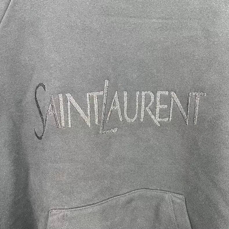 Saint Laurent Paris Saint Laurent Paris Black Glitter Embroidered Logo Fleece Size S / US 4 / IT 40 - 4 Thumbnail