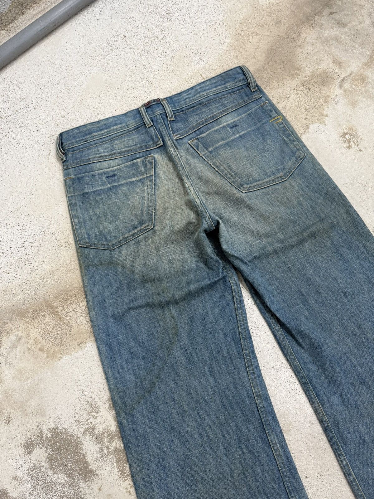 Diesel Wide Leg Diesel Industry Mudwash High OZ Denim Pants Size US 31 - 12 Thumbnail
