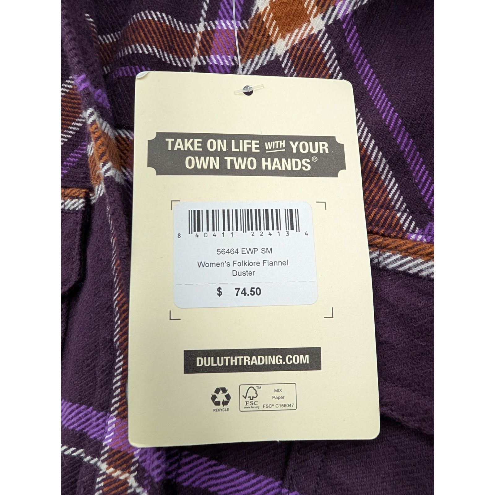 Urban Outfitters NWT Duluth Trading Co Women's Folklore Flannel Duster Size M / US 6-8 / IT 42-44 - 3 Thumbnail