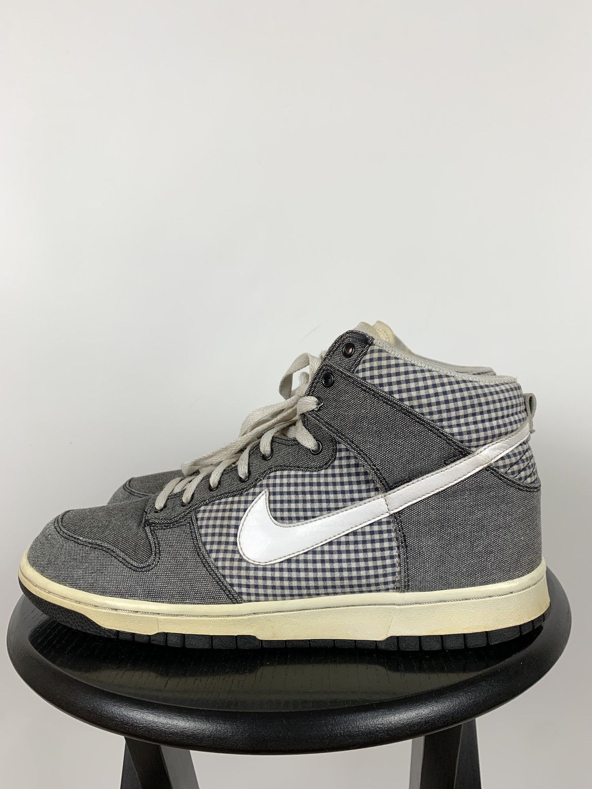 Nike Rare Nike High Dunk Checkered Denim Sneakers Size US 11 / EU 44 - 1 Thumbnail