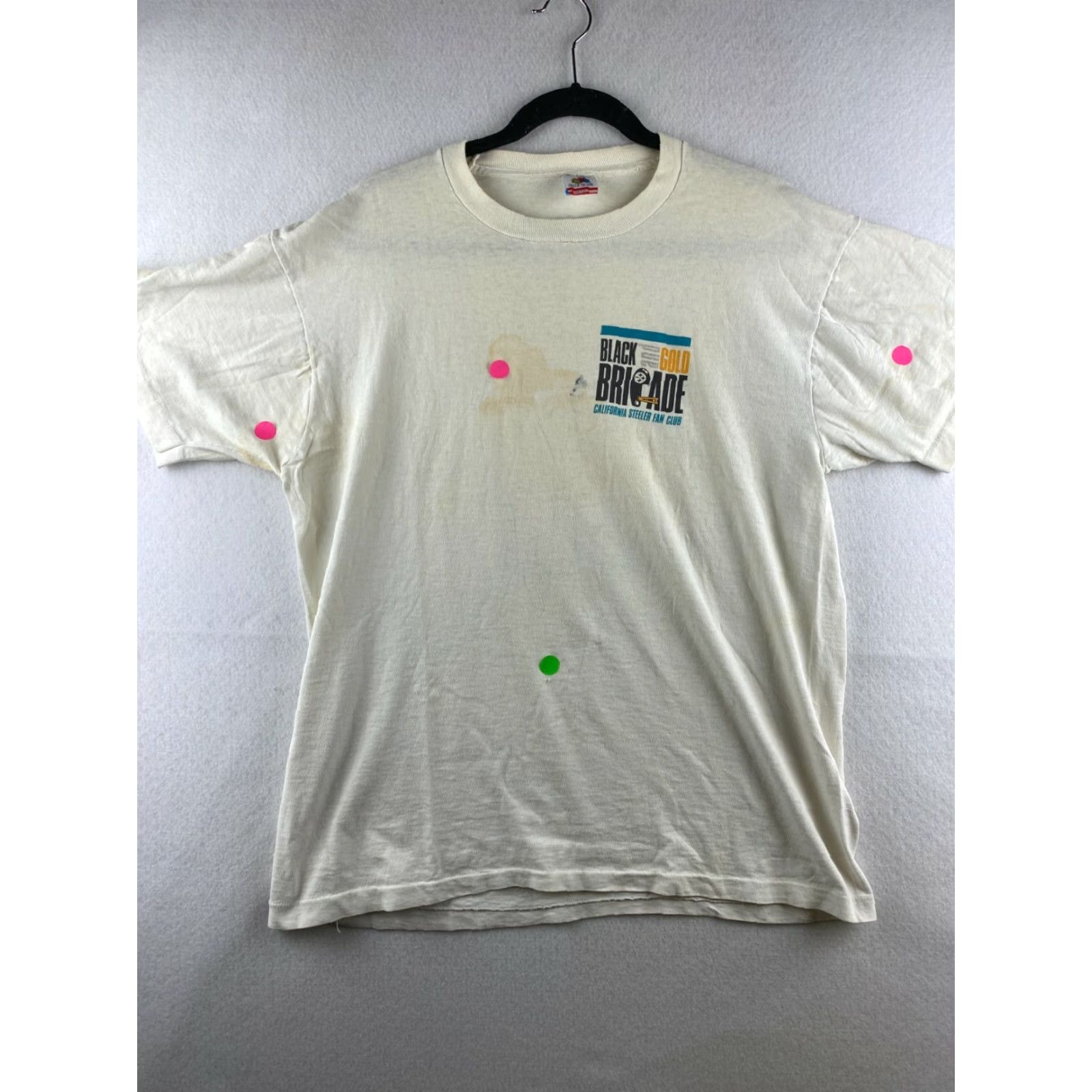Fruit Of The Loom VINTAGE Pittsburgh Steelers Shirt Mens XL USA Made Single Stitch Double Side 90s Size US XL / EU 56 / 4 - 4 Thumbnail