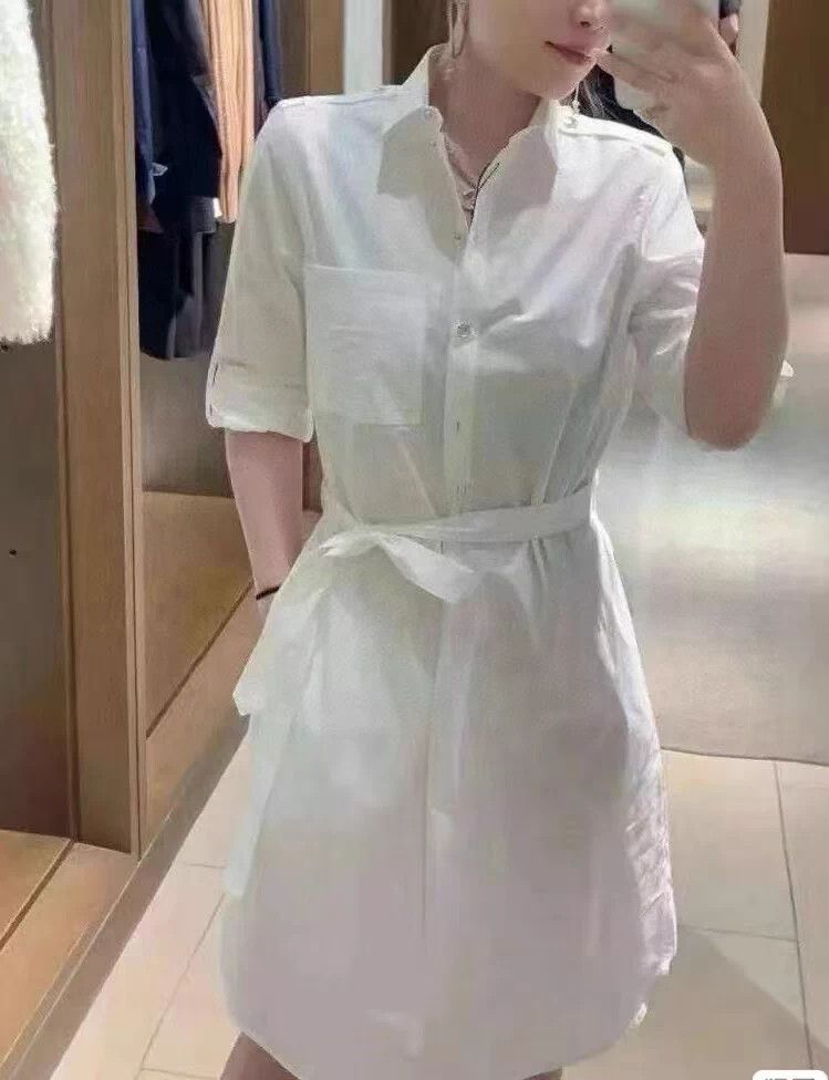 Burberry Burberry Women's White Embroidered Logo Dress 36 Size S / US 4 / IT 40 - 2 Thumbnail