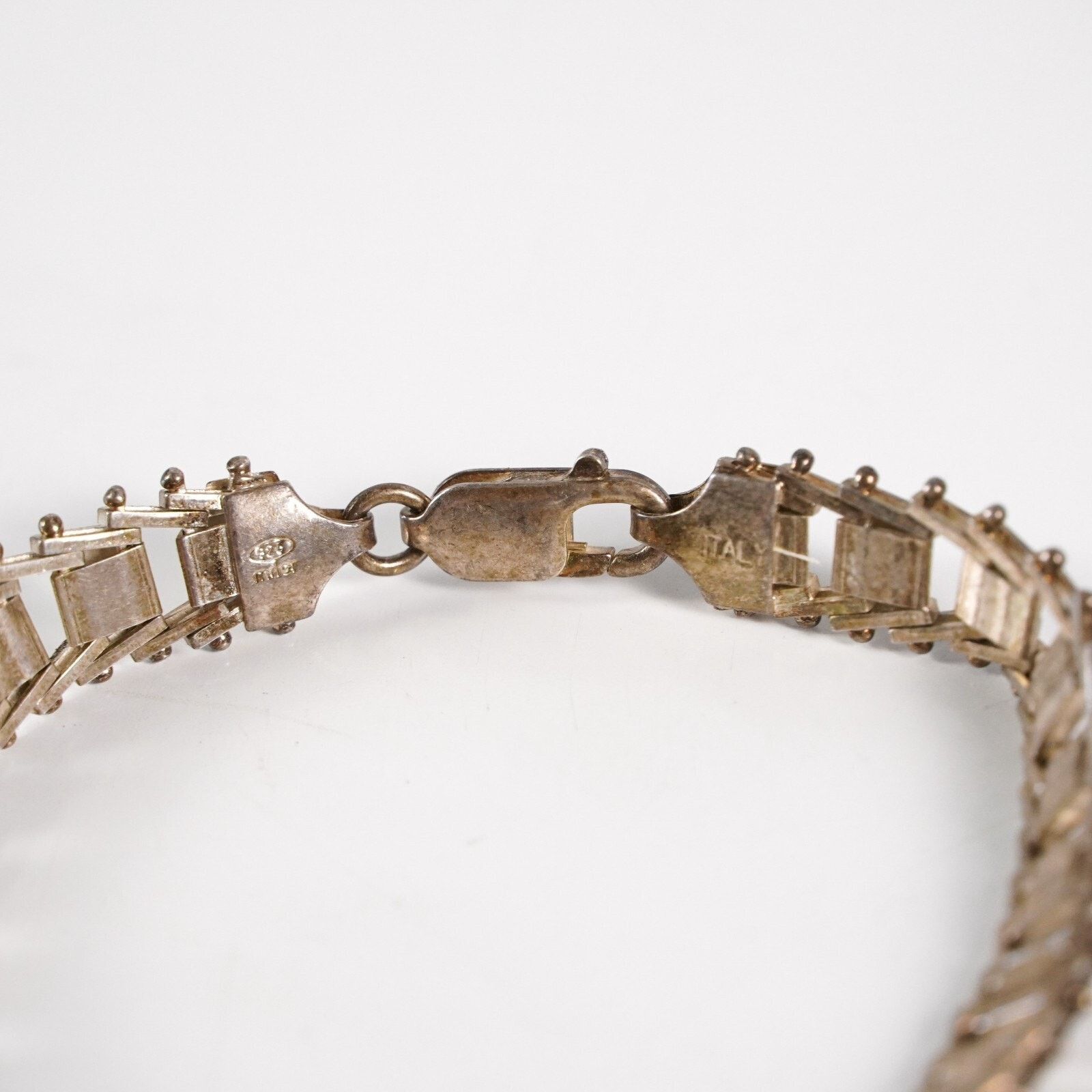Other Vintage 925 Sterling Silver Chain Link Bracelet Clasp Italy Size ONE SIZE - 4 Thumbnail