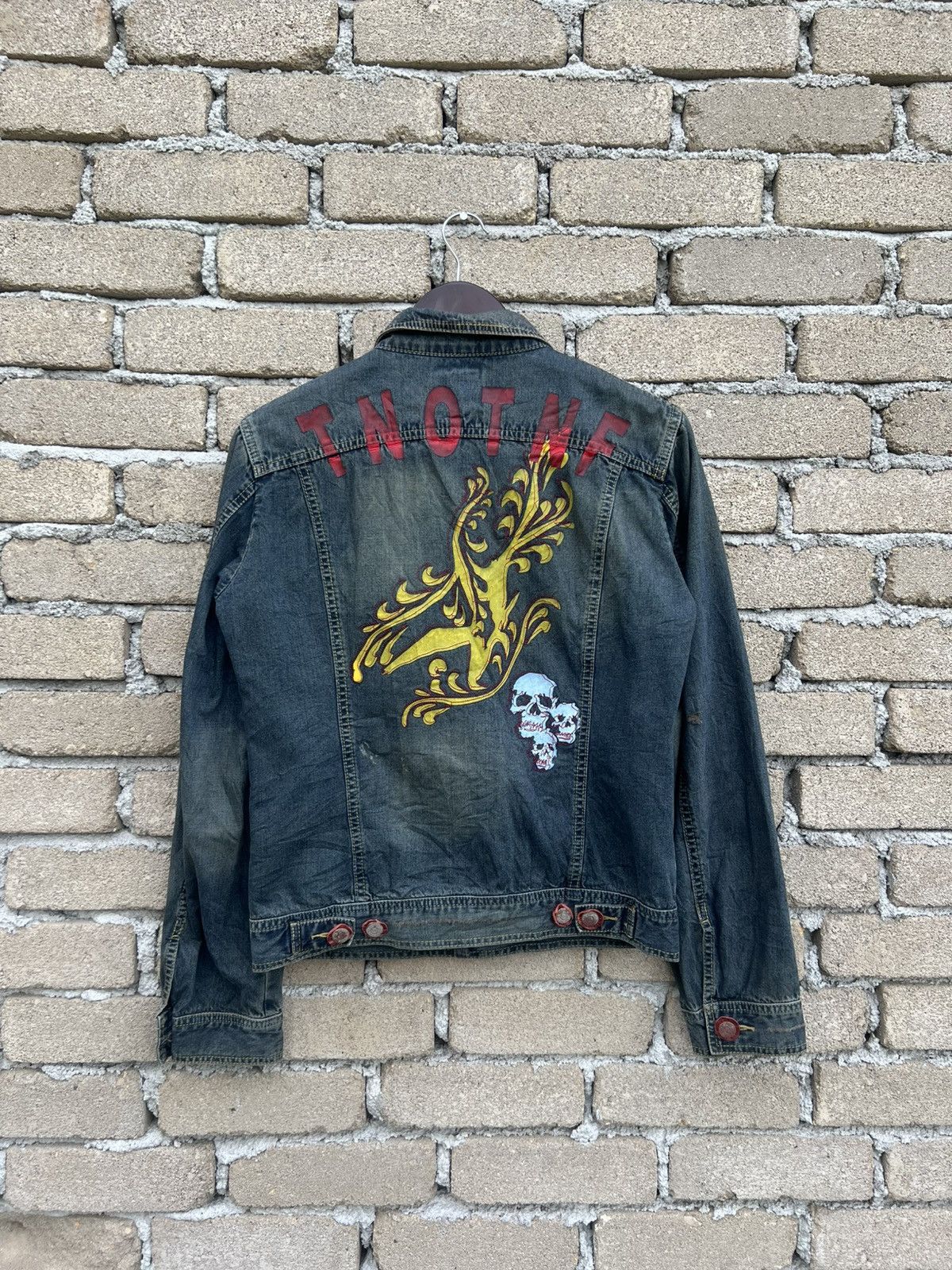 291295=Homme 291295 Homme Skull Denim Jacket Size US S / EU 44-46 / 1 - 10 Thumbnail