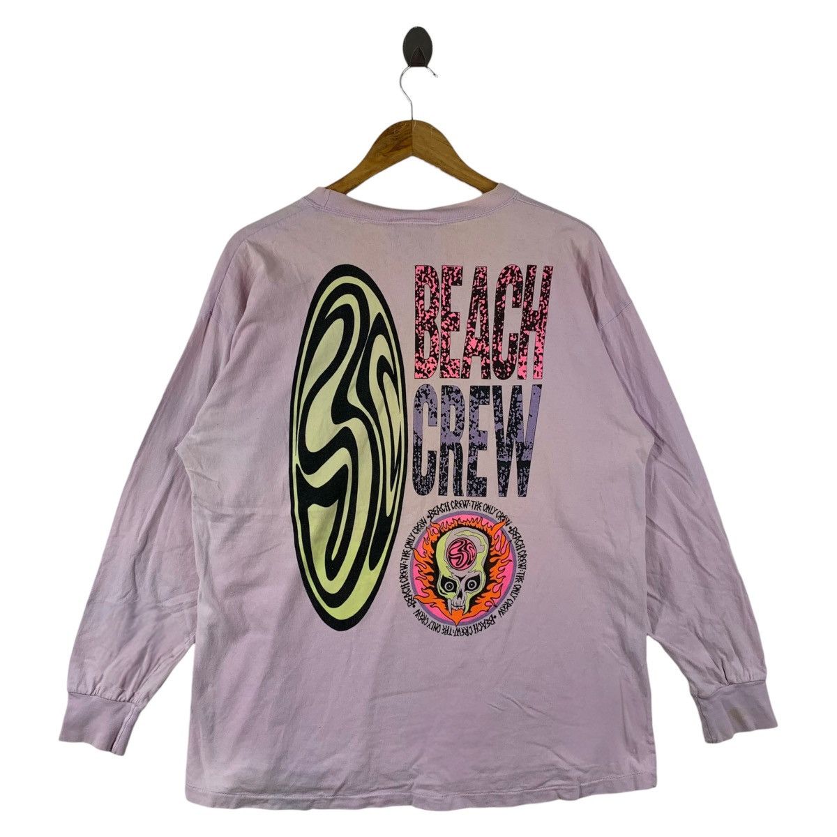 Vintage Vintage 90s BEACH CREW long sleeve Big logo printed tee Size US L / EU 52-54 / 3 - 1 Thumbnail