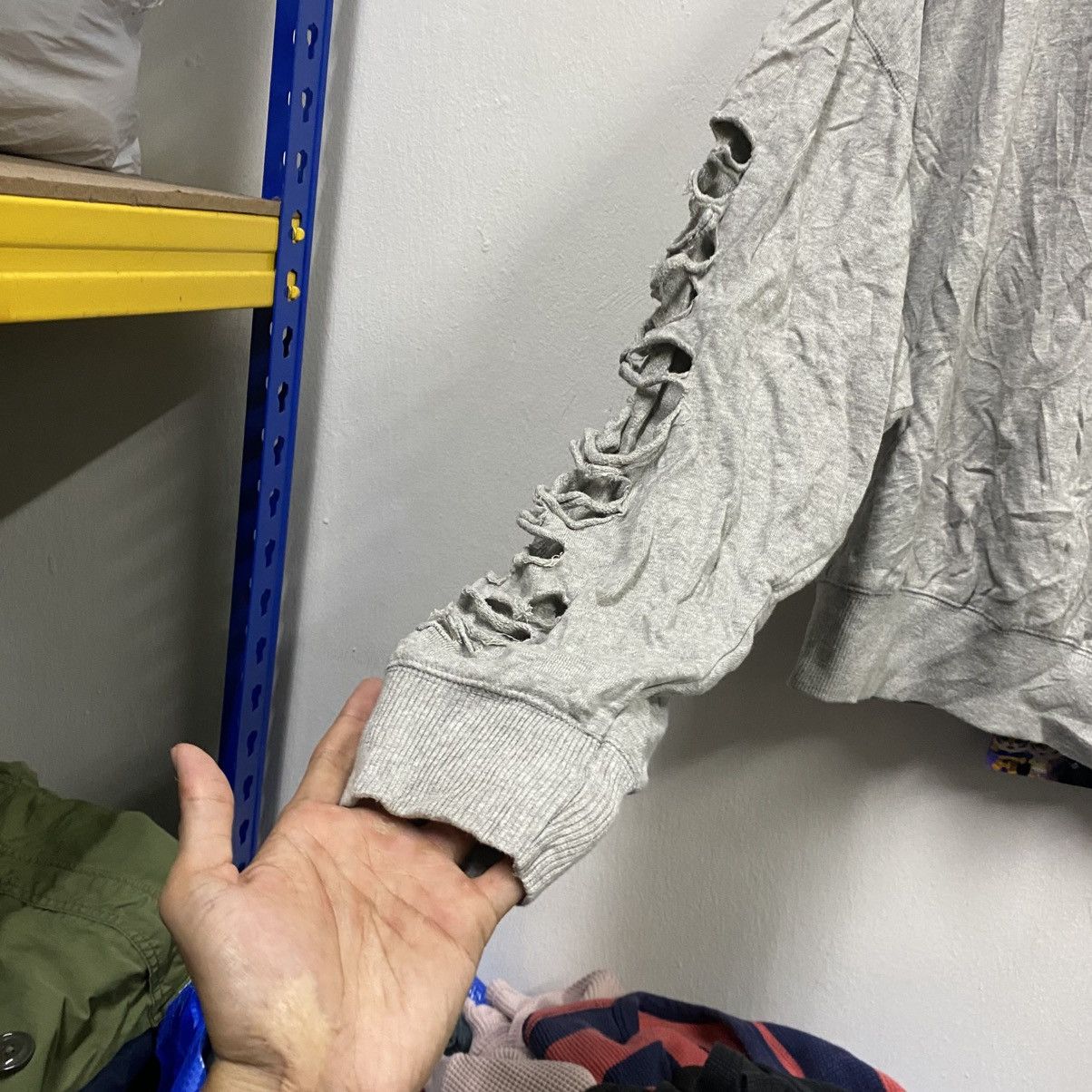 Diesel DIESEL Grey Distressed High-Neck Sweatshirt (Size XS) Size US XS / EU 42 / 0 - 6 Thumbnail