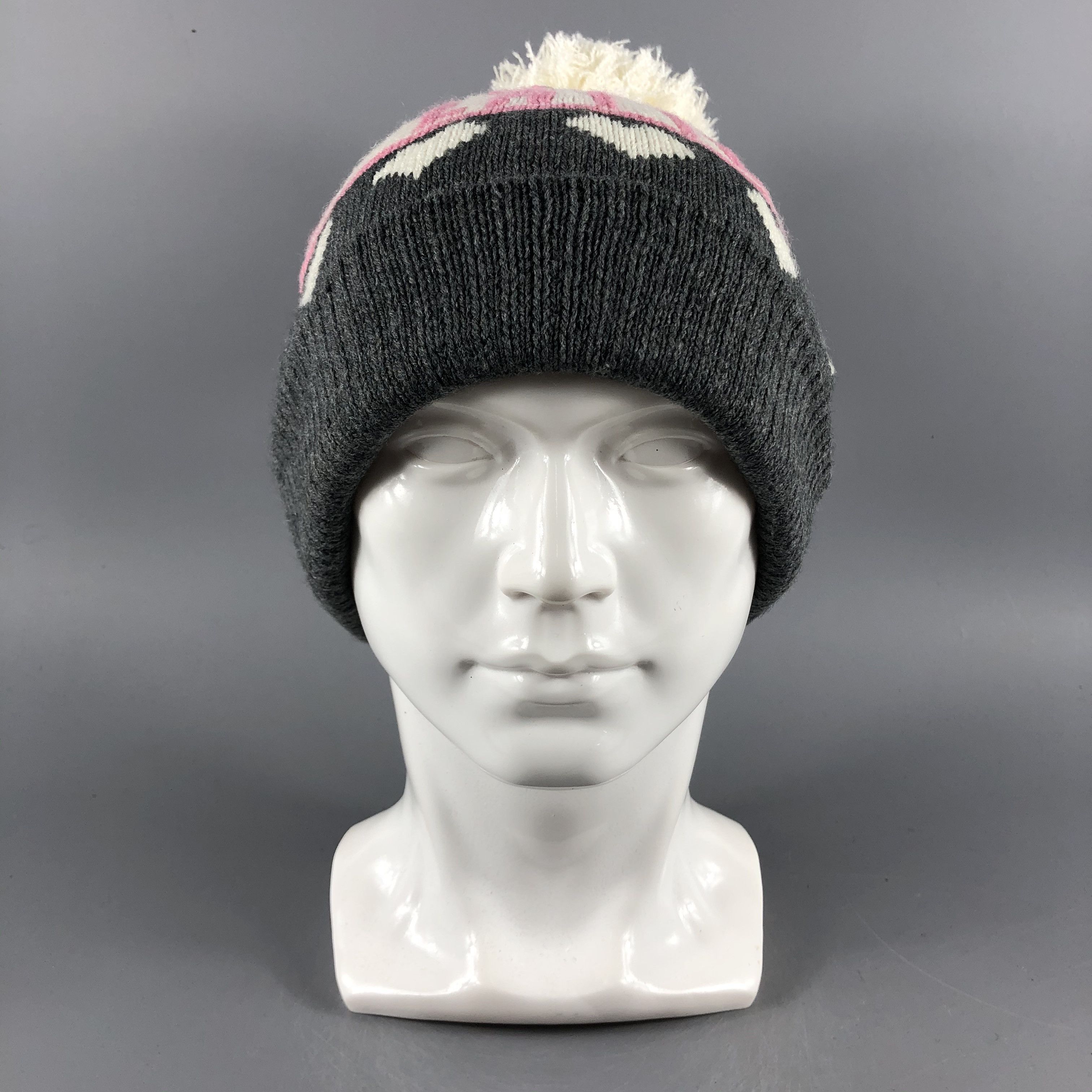 image of Vintage Hats Pink Latte Beanie Bobble Snow Cap B682, Men's