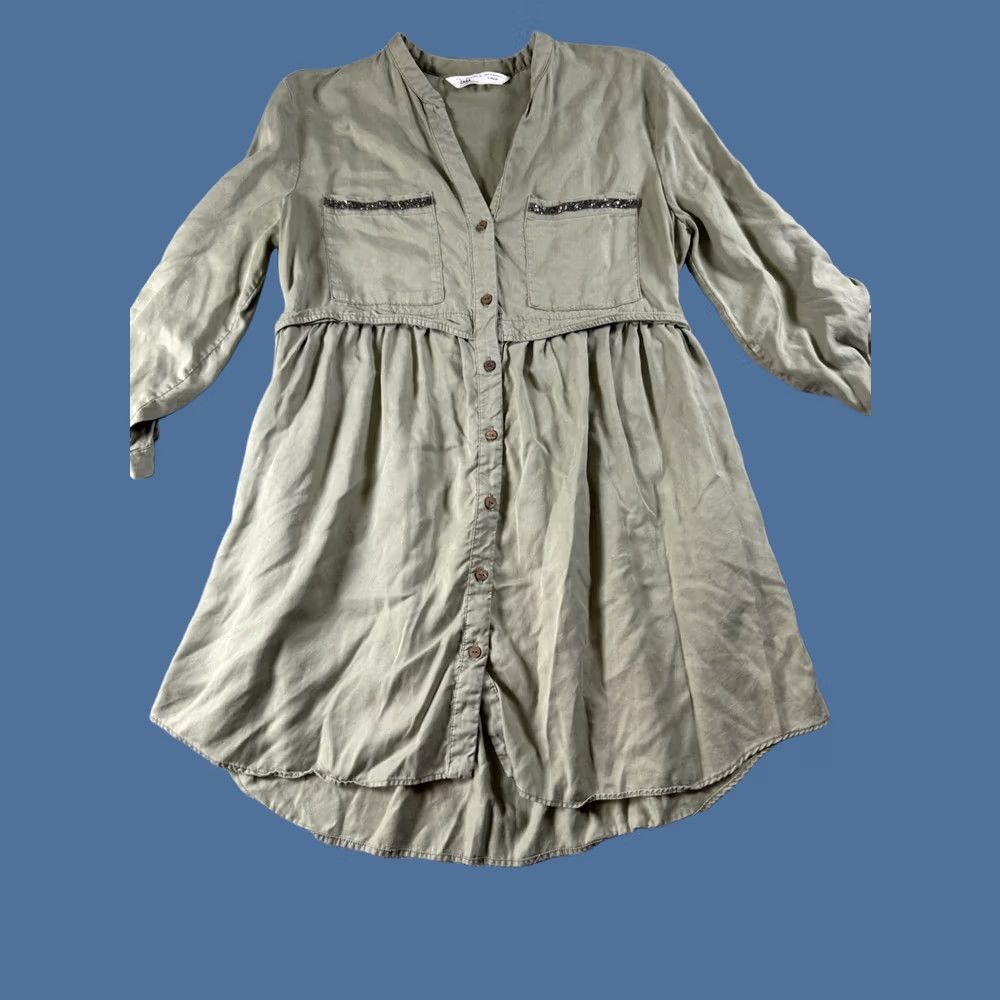 denim dress zara long sleeve Zara denim dress long sleeve