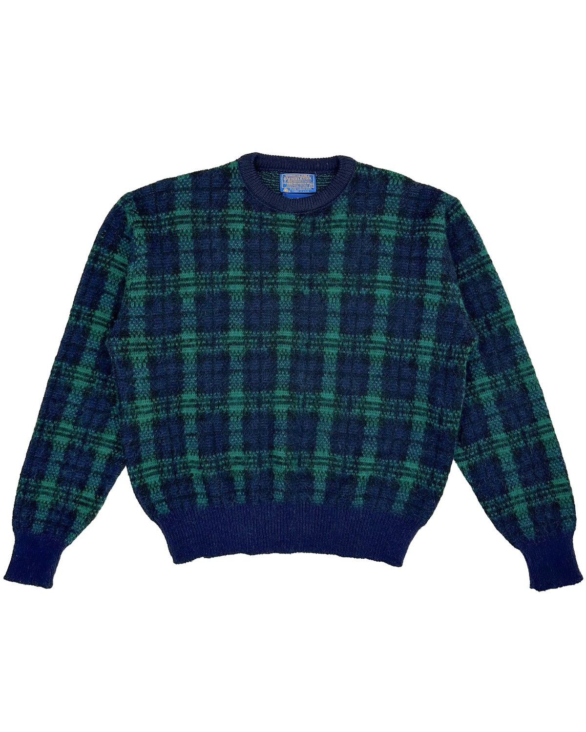 Pendleton × Vintage 70s Pendleton Blue Plaid “Country Traditionals” Wool Sweater Size US M / EU 48-50 / 2 - 1 Thumbnail