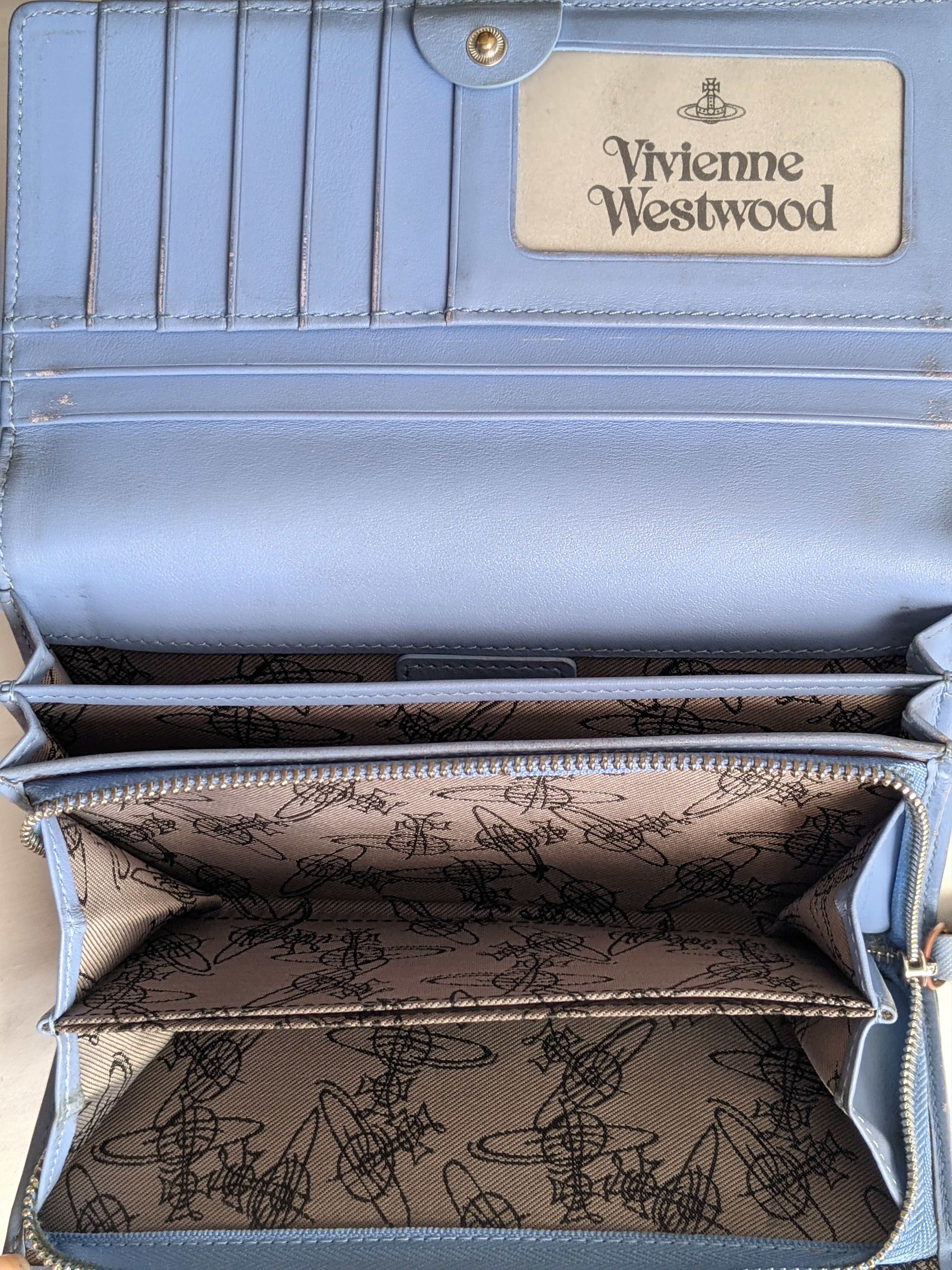 Vivienne Westwood Vivienne Westwood Leather Wallet Cement Blue Color Size ONE SIZE - 6 Thumbnail