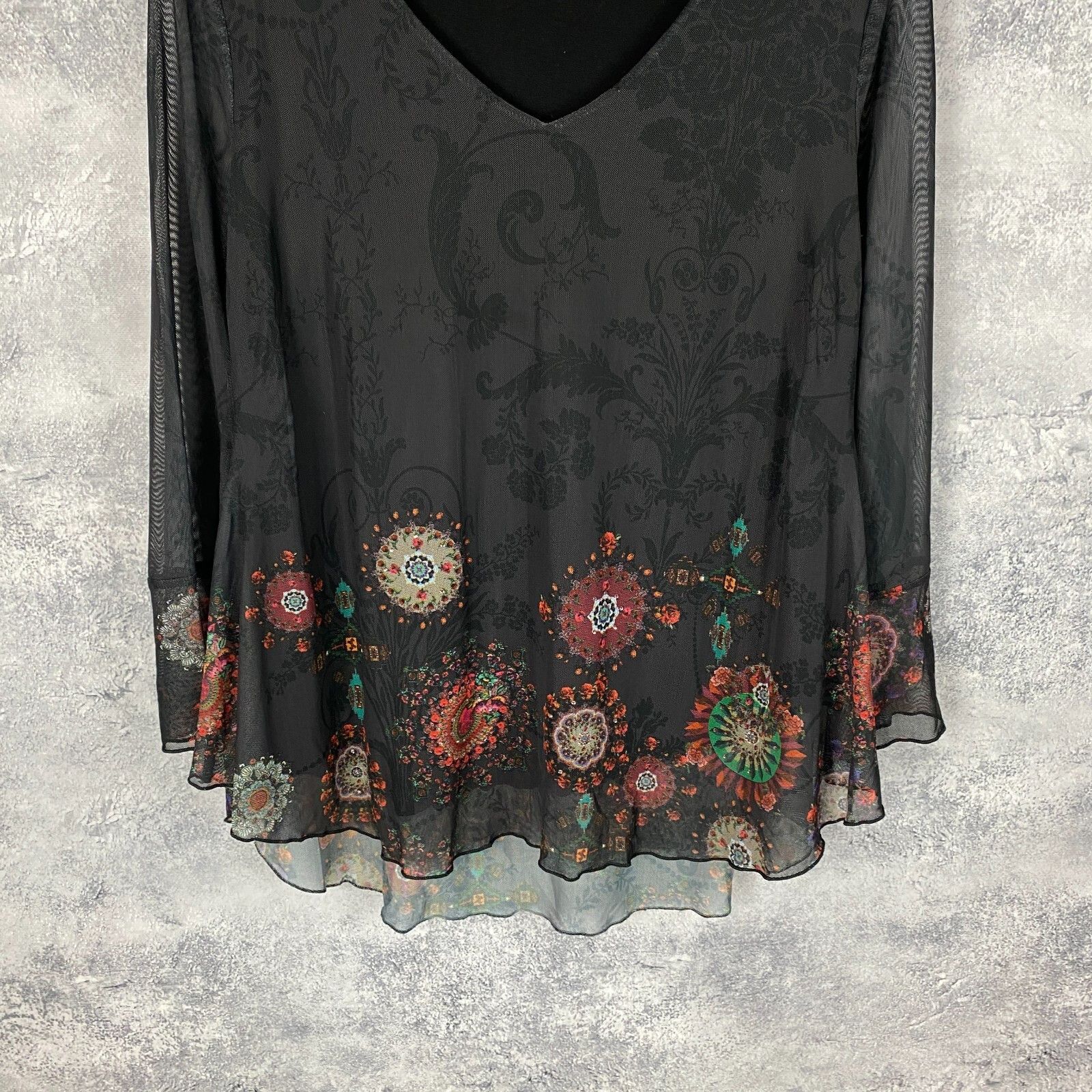 Desigual Desigual Blouse Women's Size L Milticolor Long Sleeve ` Size L / US 10 / IT 46 - 3 Thumbnail