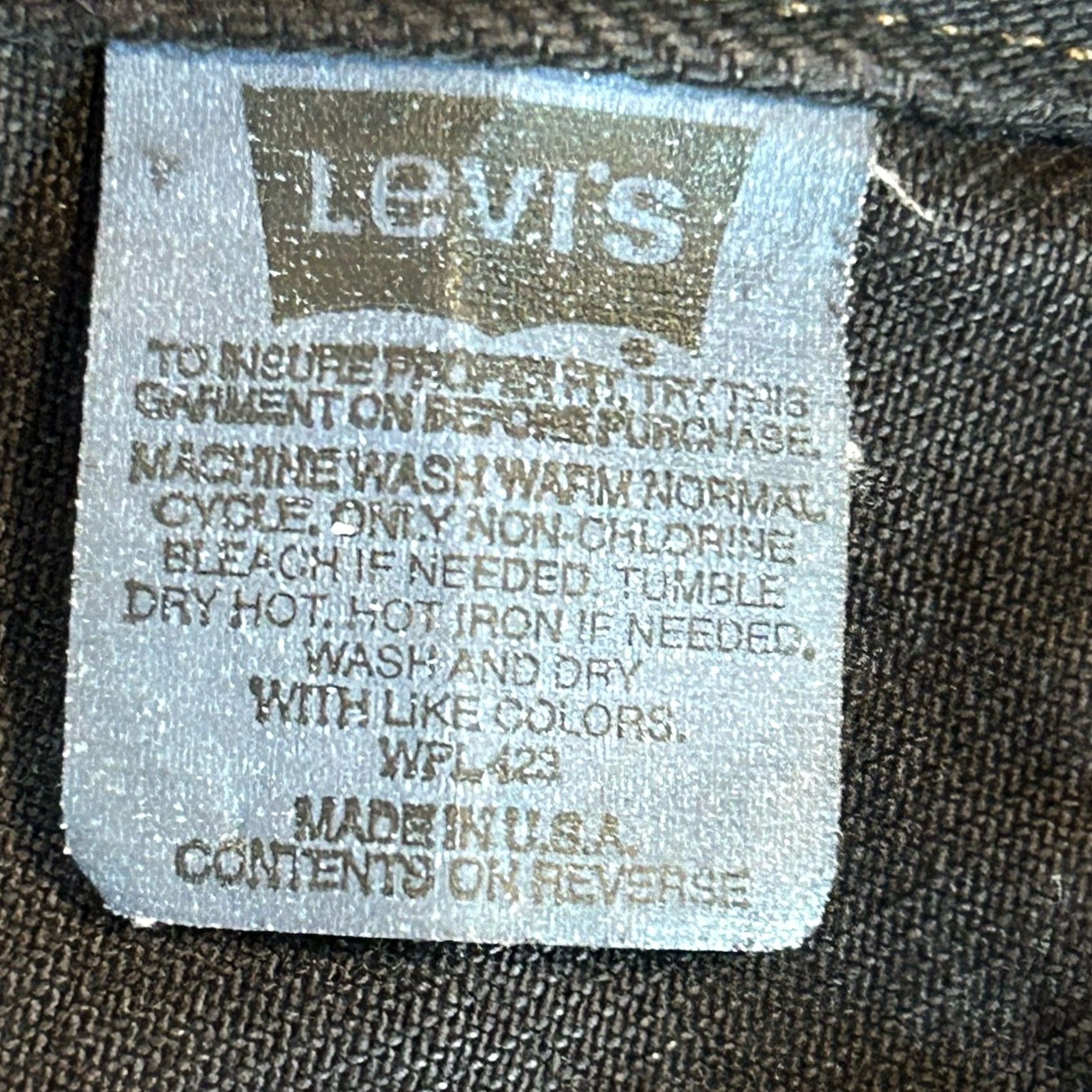 Levi's VINTAGE Levi’s Trucker Jacket Denim Jacket Mens Small Black USA Made 90s Western Patches Button-Down Collar Front Pockets Denim 37466-0214 Size US 29 - 4 Thumbnail