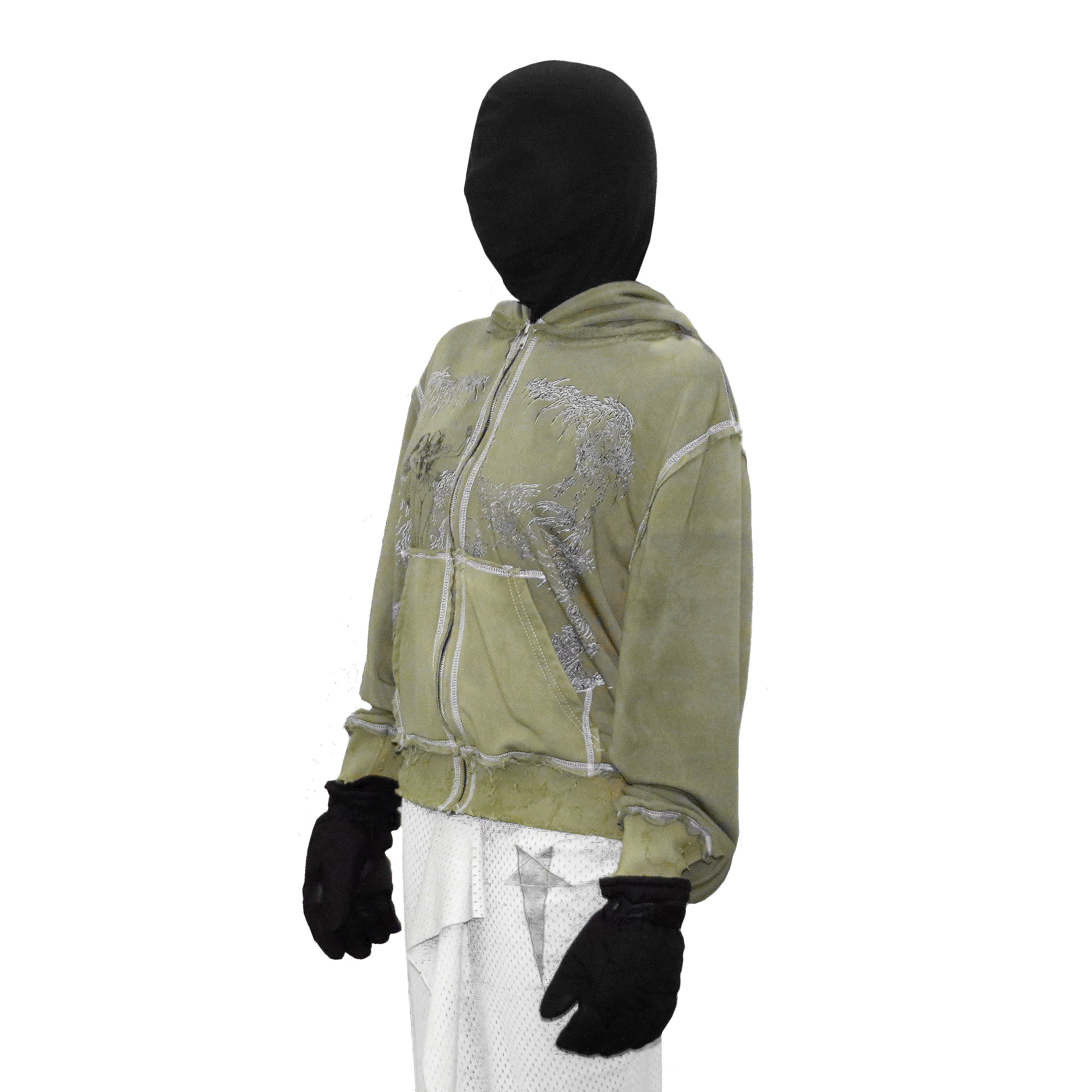 Japanese Brand oedema "nymph" white distressed hoodie Size US L / EU 52-54 / 3 - 1 Thumbnail