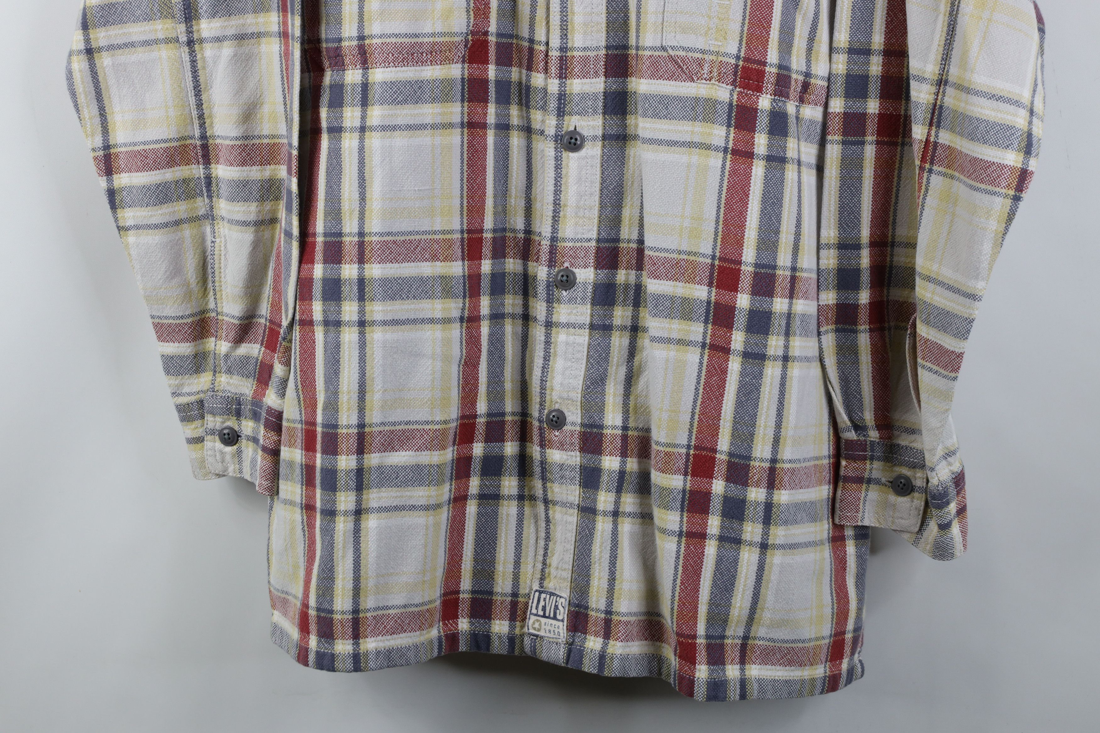 Levi's Vintage 90s Levis Knit Burlap Collared Button Shirt Plaid Size US M / EU 48-50 / 2 - 3 Thumbnail