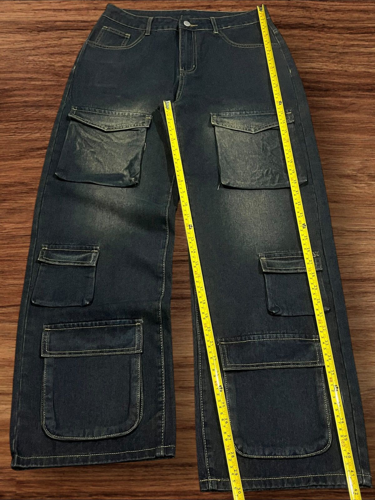 If Six Was Nine × Le Grande Bleu (L.G.B.) × Tornado Mart Vintage Hip Hop Style Multiple Pocket Blue Mud Washed Jeans Size US 30 / EU 46 - 13 Thumbnail