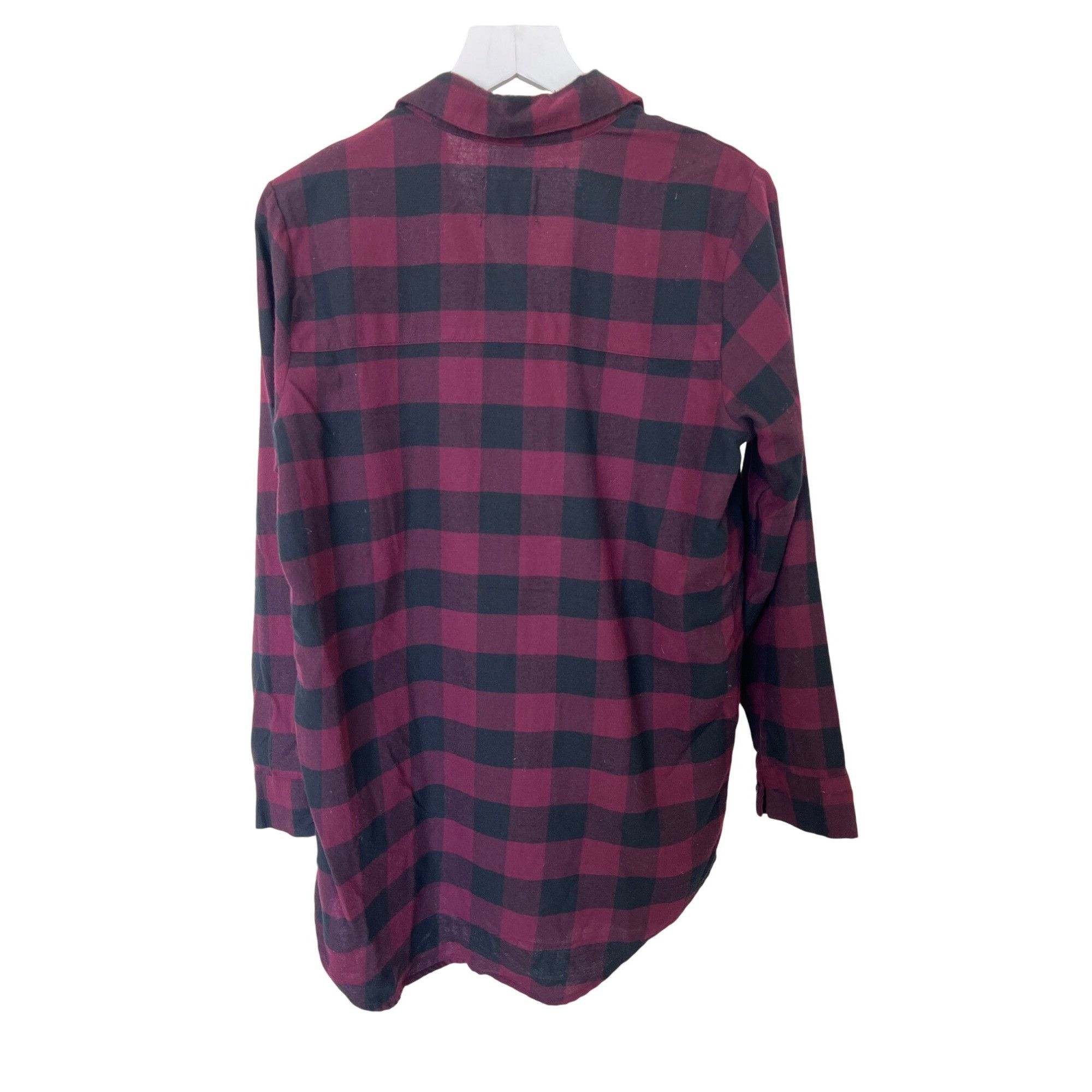 Other Free Press Merlot & Black Buffalo Check Flannel Shirt Size S / US 4 / IT 40 - 2 Thumbnail