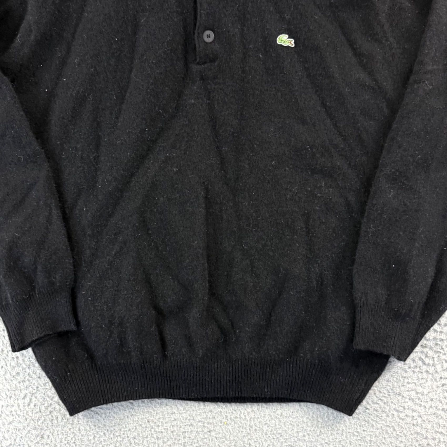 Lacoste Lacoste Sweater Mens 6 XL Black Wool Henley Long Sleeve Knit Preppy Pullover Size US S / EU 44-46 / 1 - 2 Thumbnail